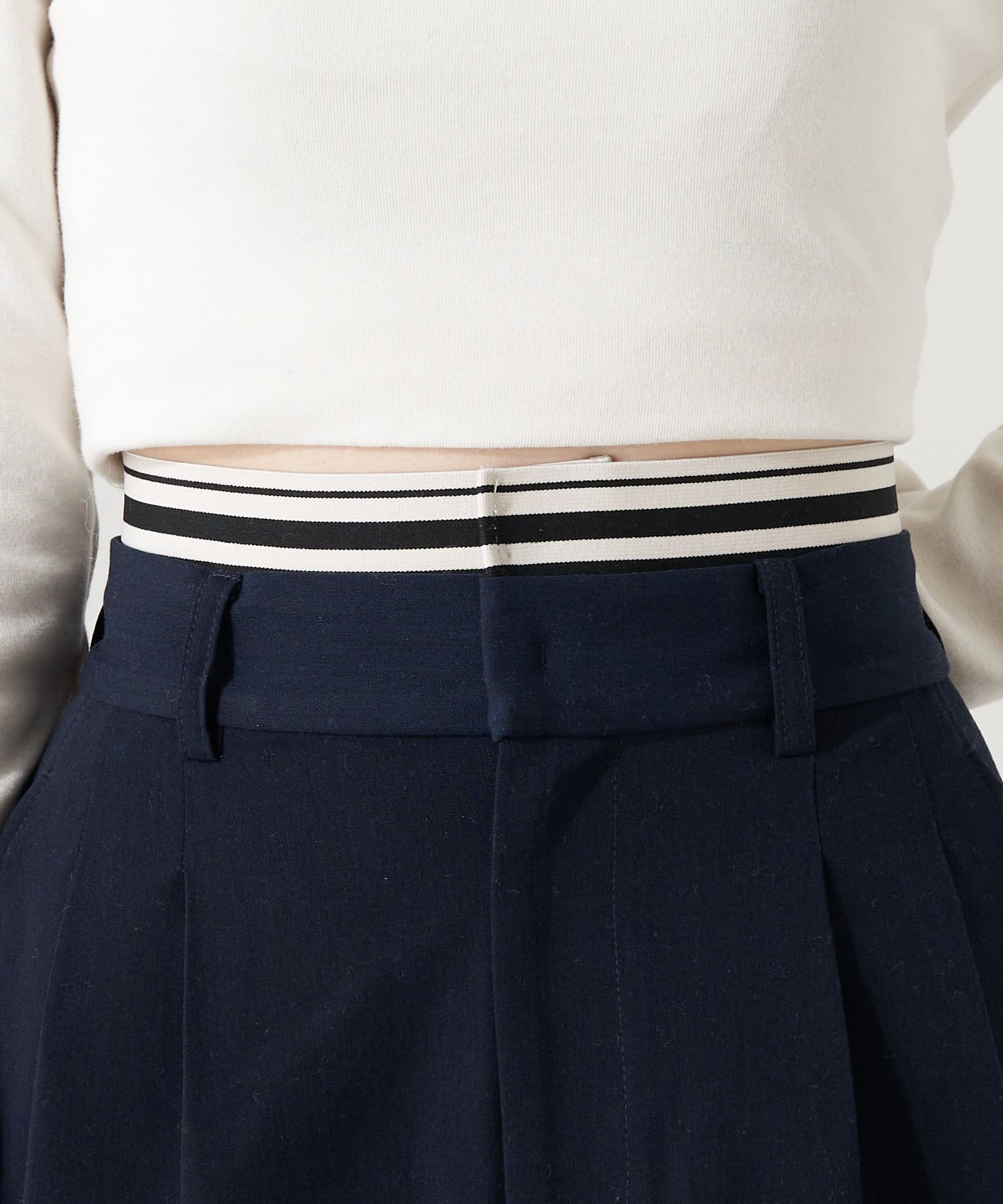 OUTLET(アウトレット) 【Chico】Wウエストラインゴムミニスカート