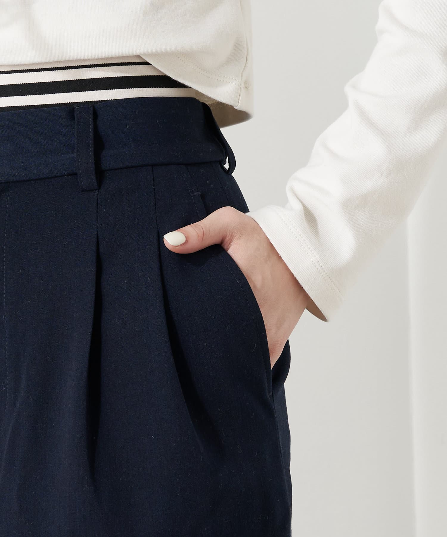 OUTLET(アウトレット) 【Chico】Wウエストラインゴムミニスカート