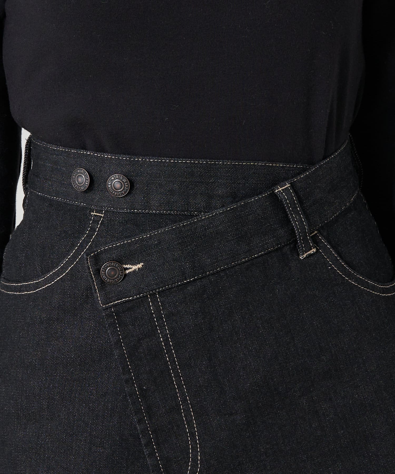 OUTLET(アウトレット) 【Chico】ラップデニム台形ミニスカート