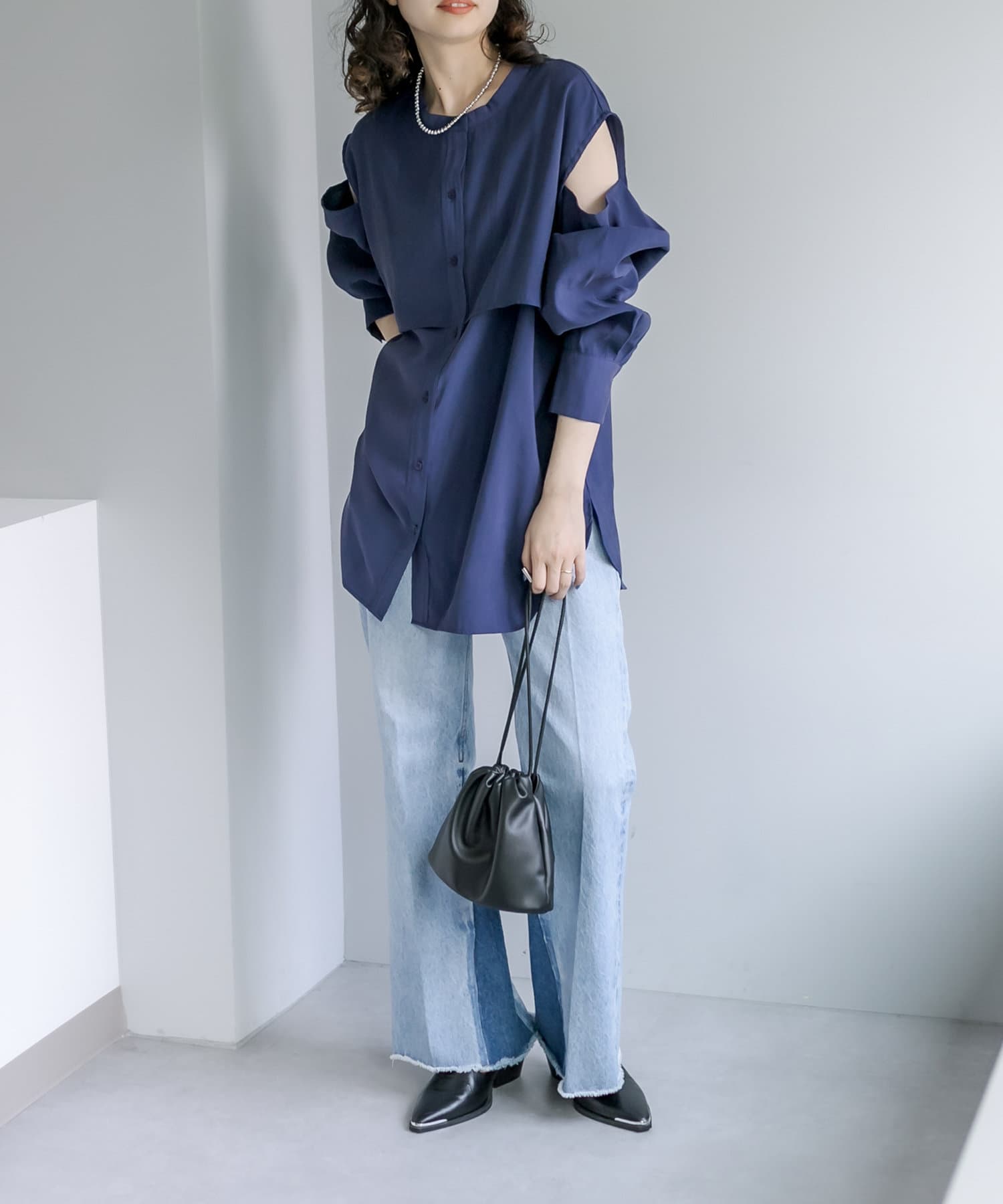 【未使用】定価¥23,100リネンライクミドルレングスジレ セール】リネン混ジレ（ベスト）｜mystic（ミスティック）の
