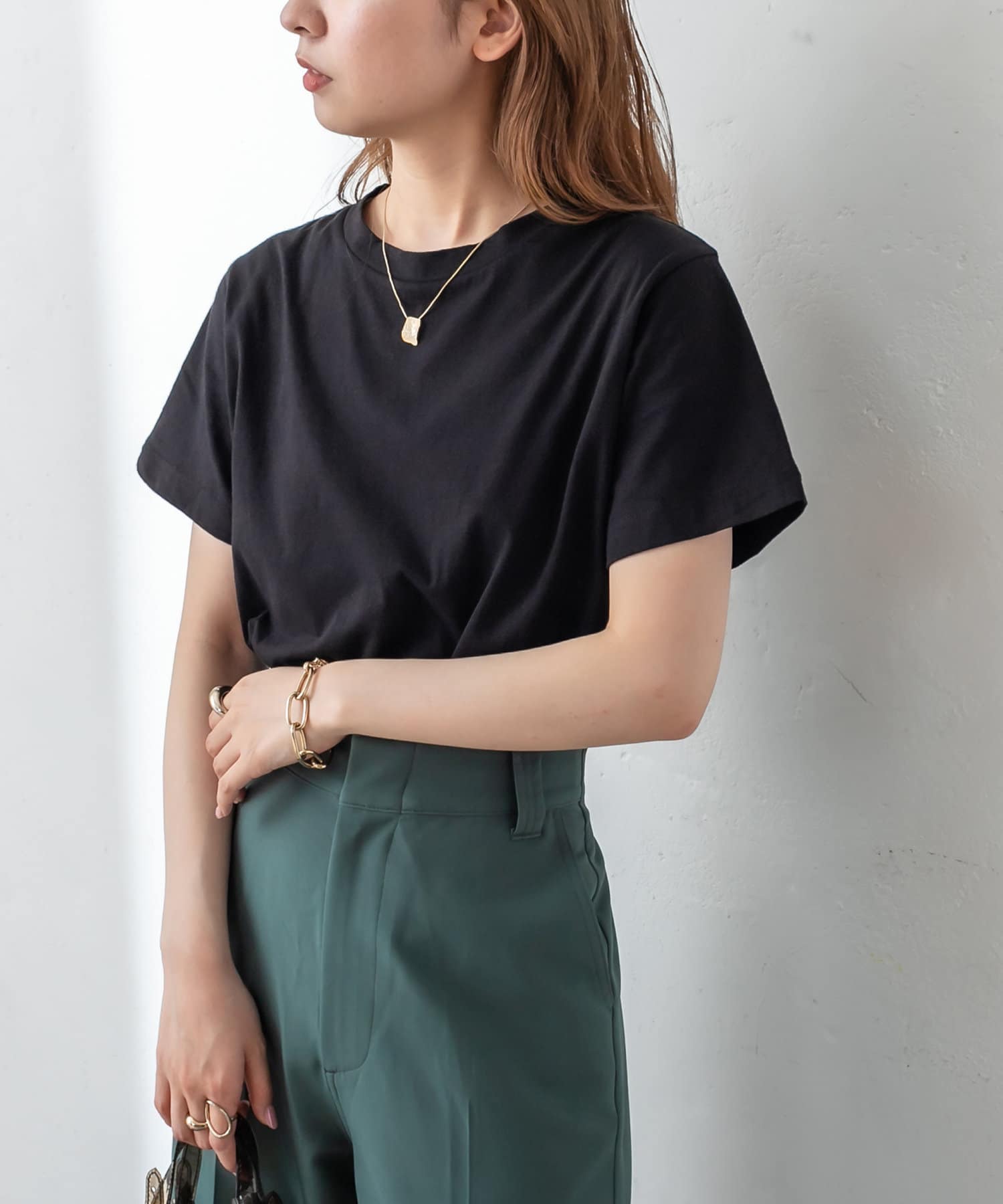 OUTLET(アウトレット) 【mystic】オーガニックコットンクルーTシャツ