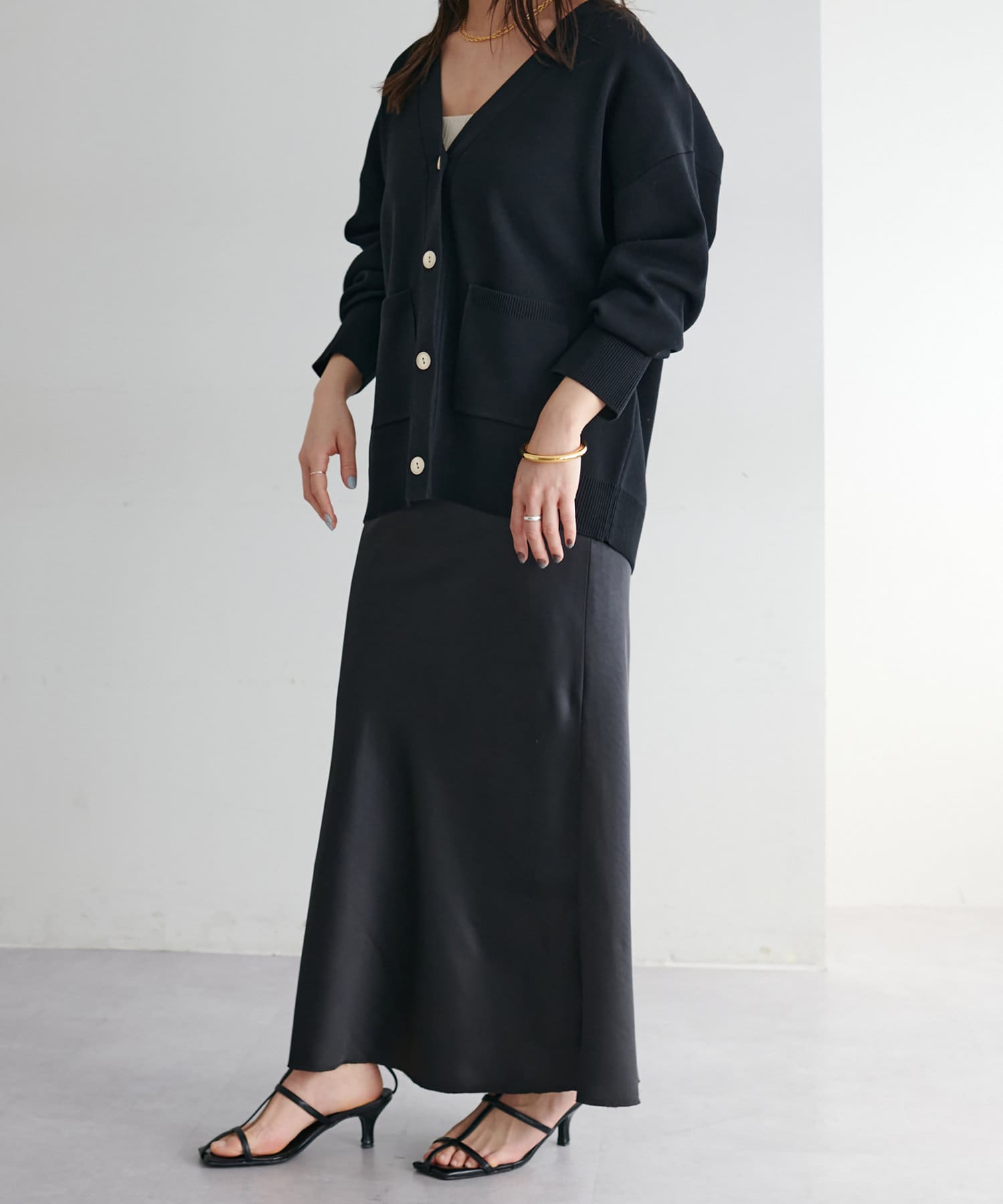 natural couture(ナチュラルクチュール) 【LARUTA】サテンナロースカート