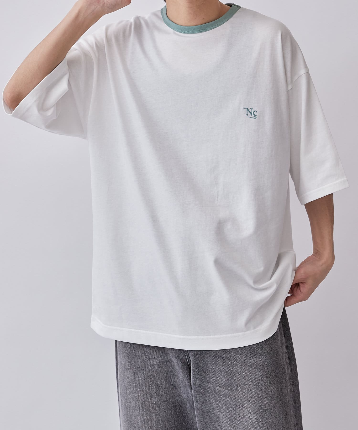 Neucon / ニューコン】23SS リンガー刺繍ルーズフィットTシャツ 