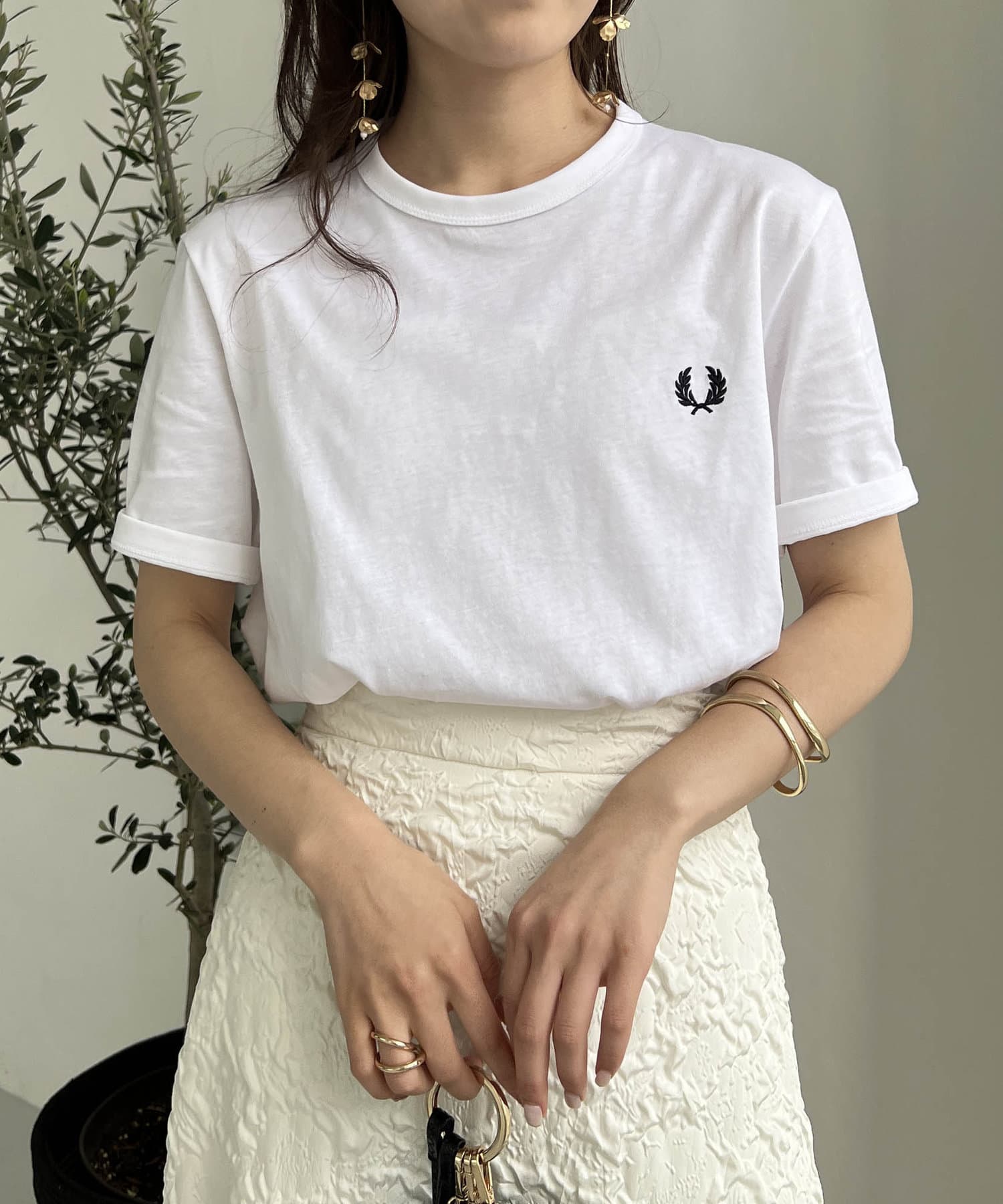 CAPRICIEUX LE'MAGE(カプリシュレマージュ) 【WEB・一部店舗限定】〈FRED PERRY〉ワンポイントTシャツ