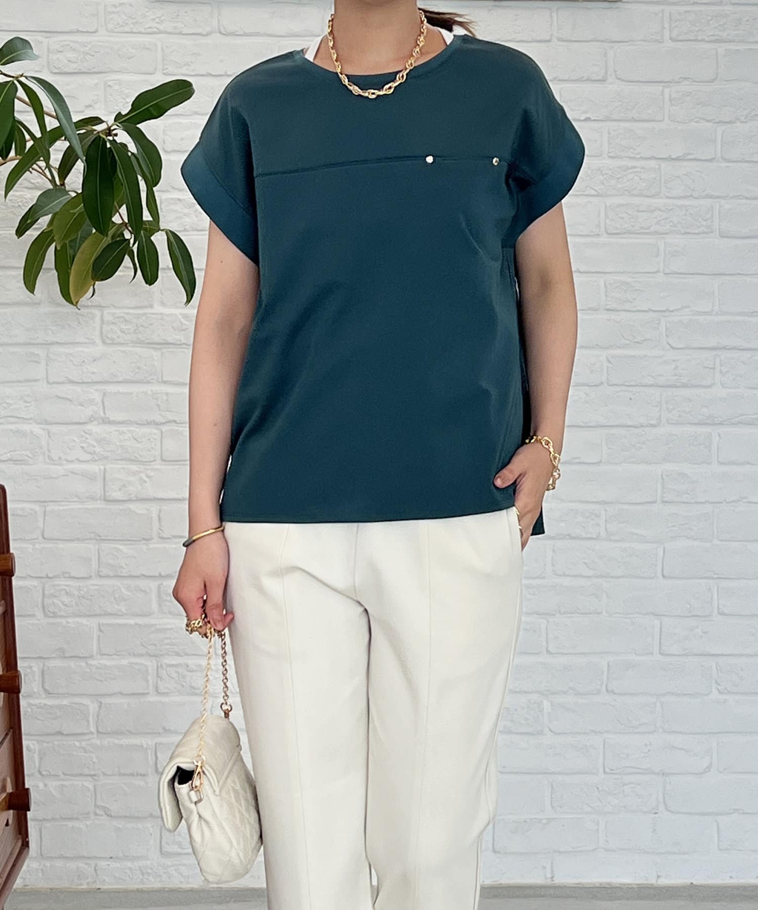 un dix cors(アンディコール) ドライコットンリブプルオーバー