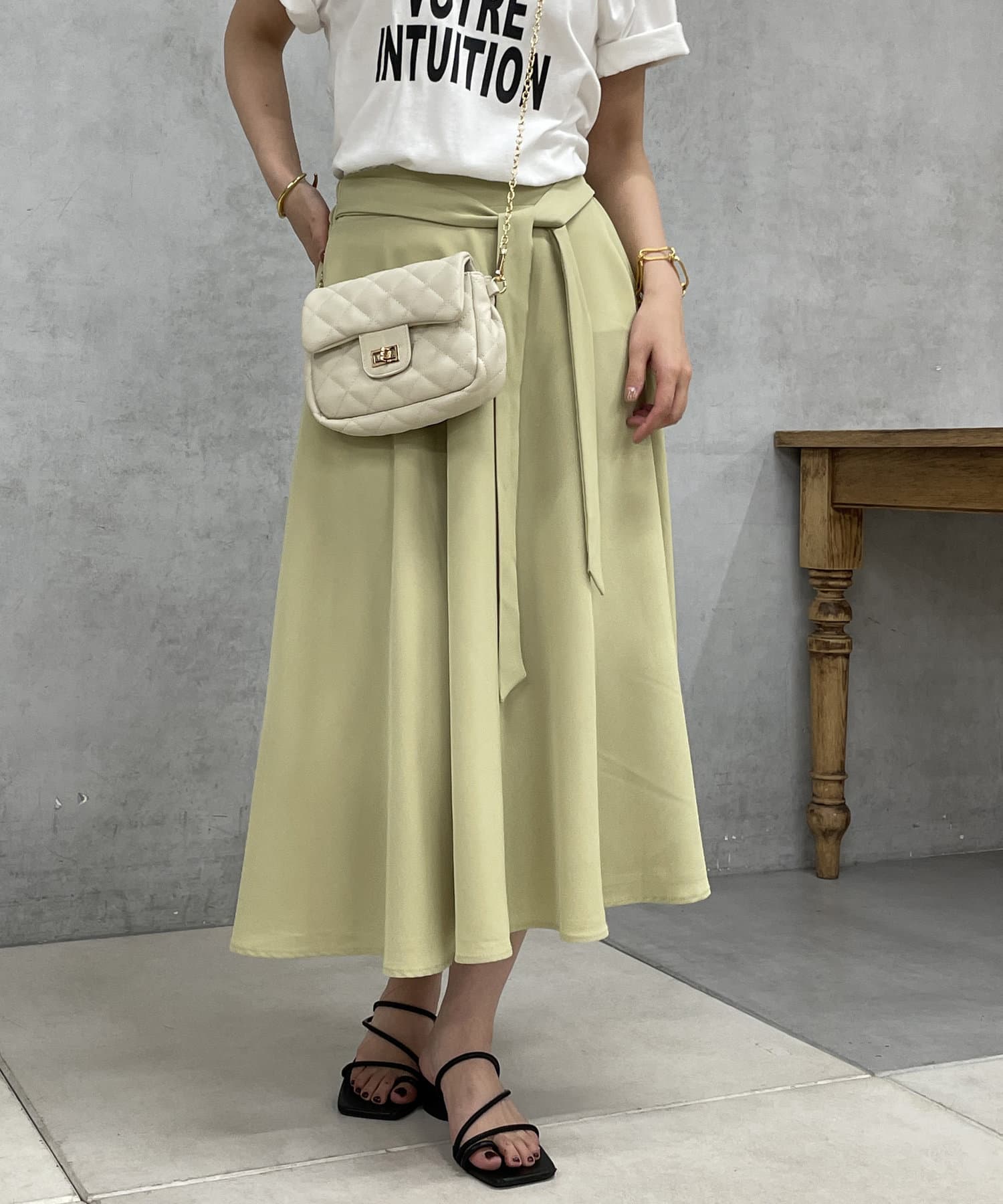 un dix cors(アンディコール) リボン2WAYフレアスカート