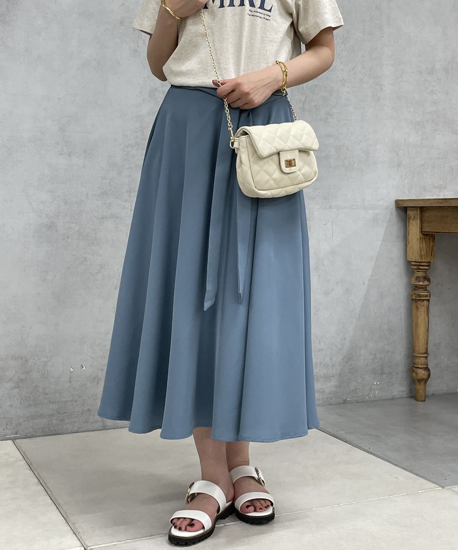 un dix cors(アンディコール) リボン2WAYフレアスカート