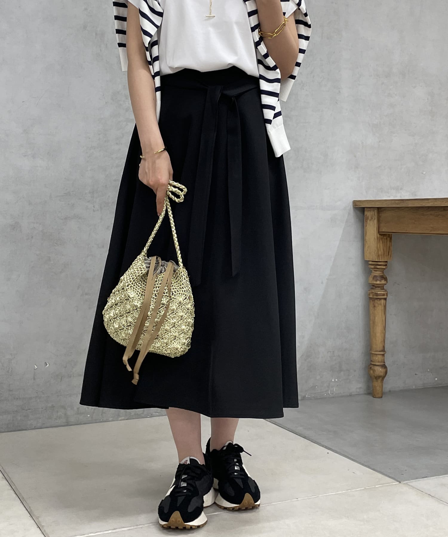 un dix cors(アンディコール) リボン2WAYフレアスカート