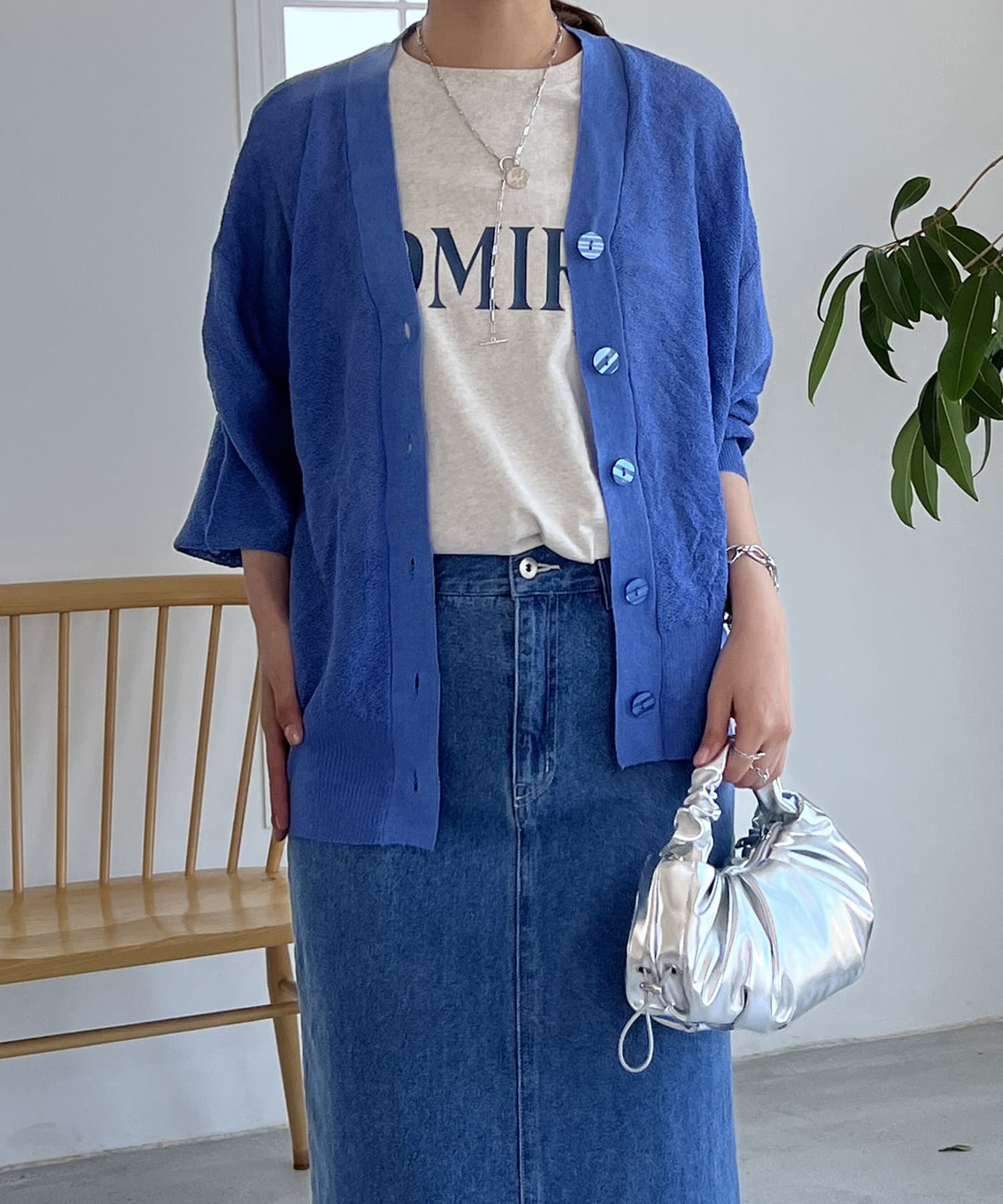 un dix cors(アンディコール) シアーニットカーディガン