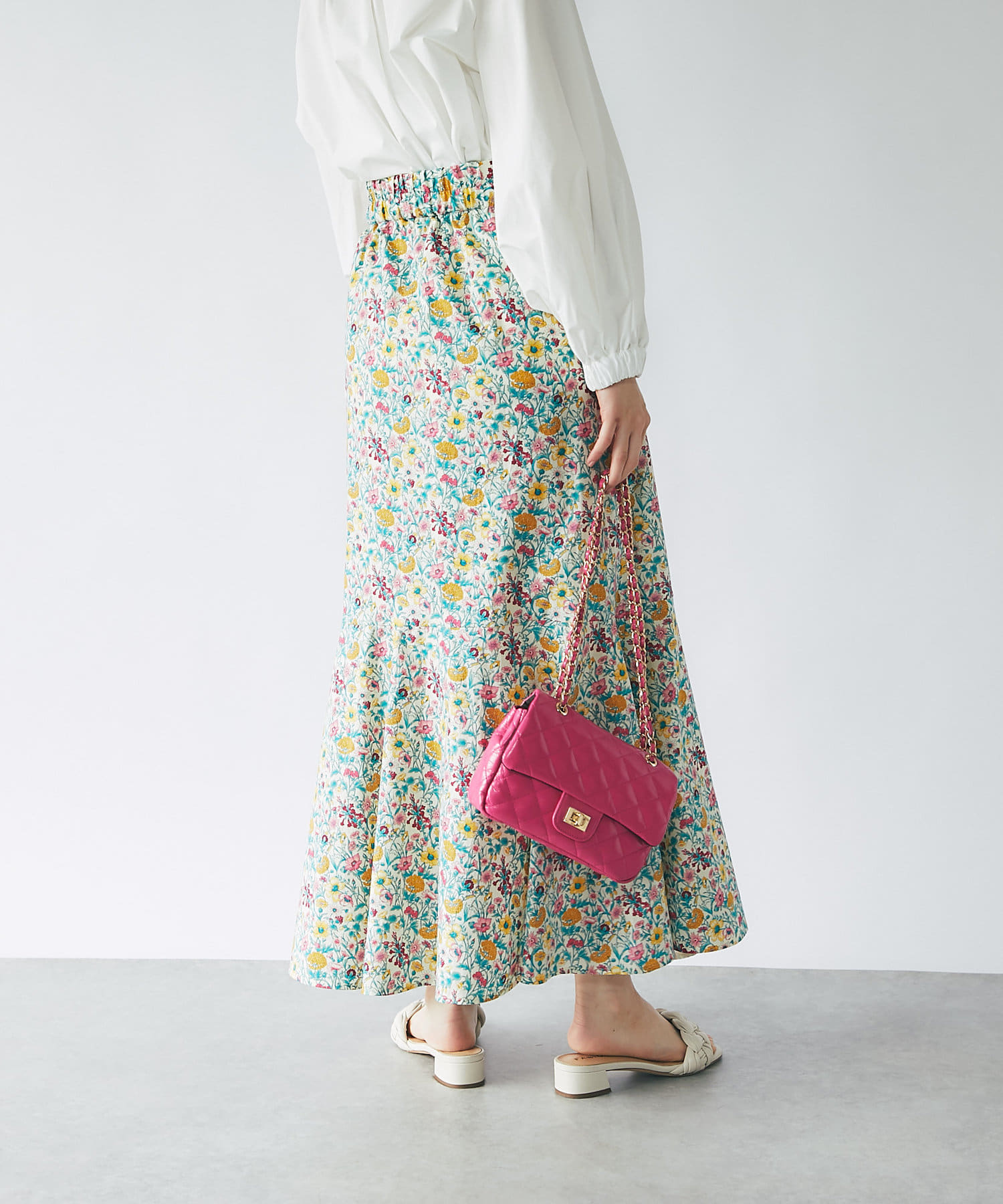 リバティプリントマキシマーメイドスカート | La boutique BonBon(ラブ
