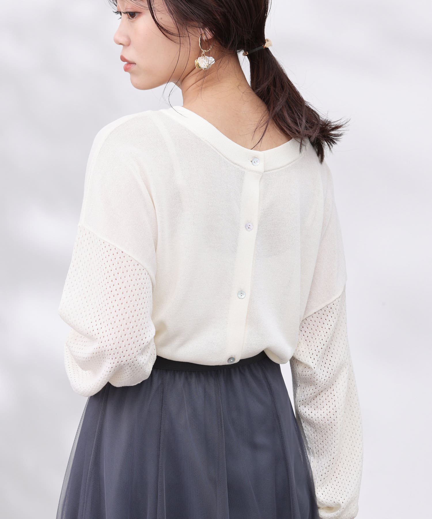 Pasterip パセリ One shoulder lace top