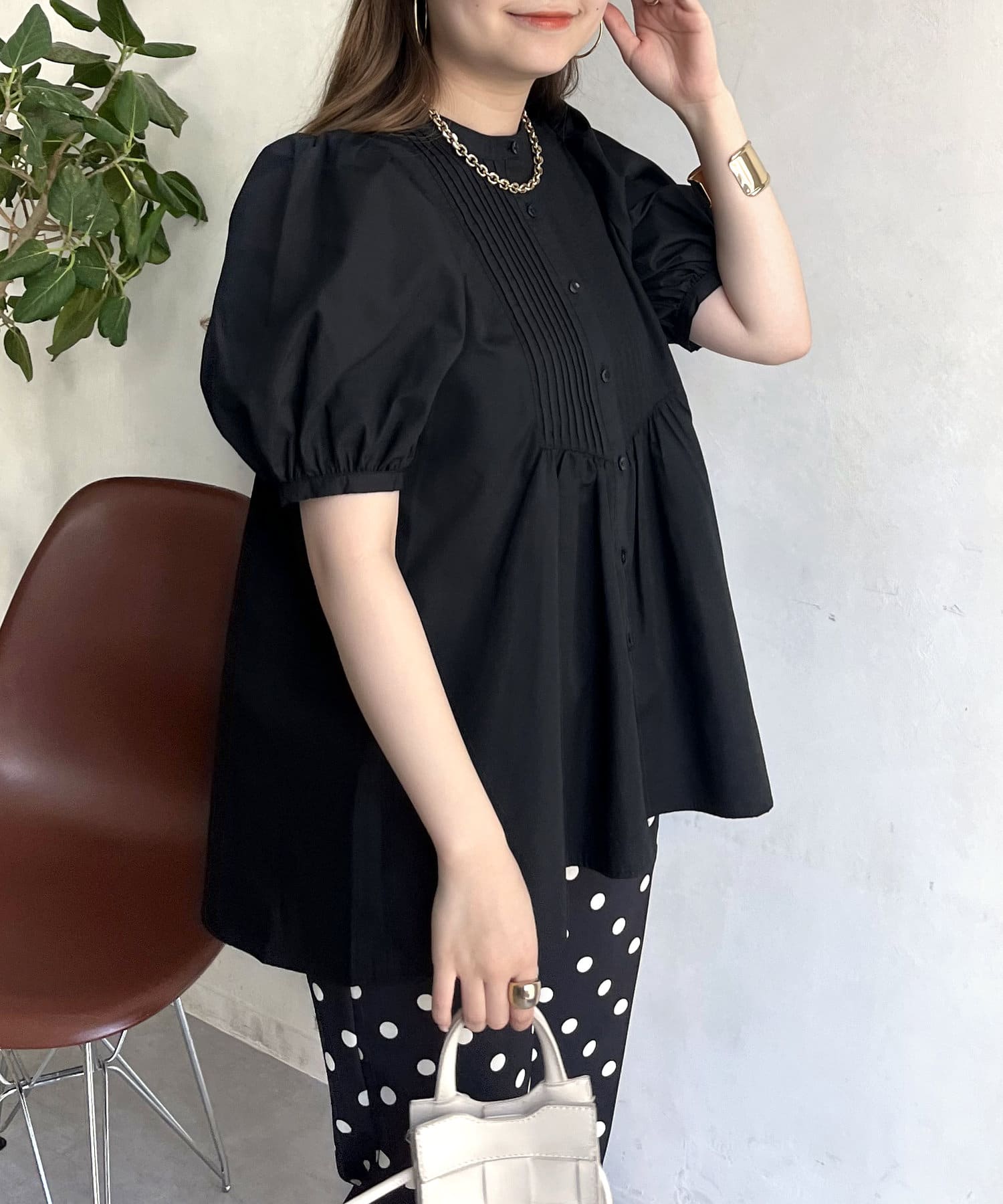 フロントタックパフスリーブブラウス | prose verse(プロズヴェール