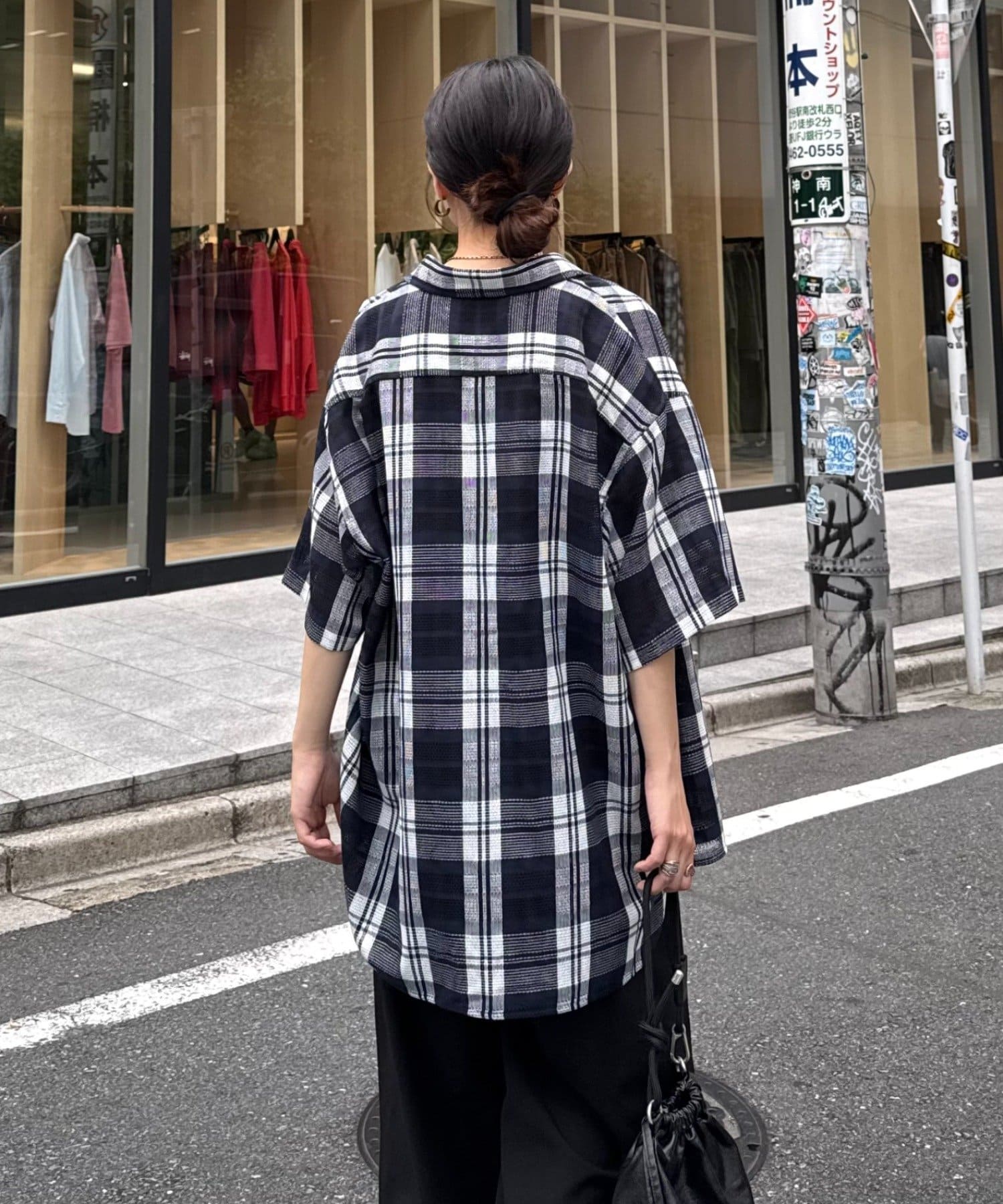 CIAOPANIC TYPY(チャオパニックティピー) 【ユニセックス】バスケット編みメッシュチェックシャツ