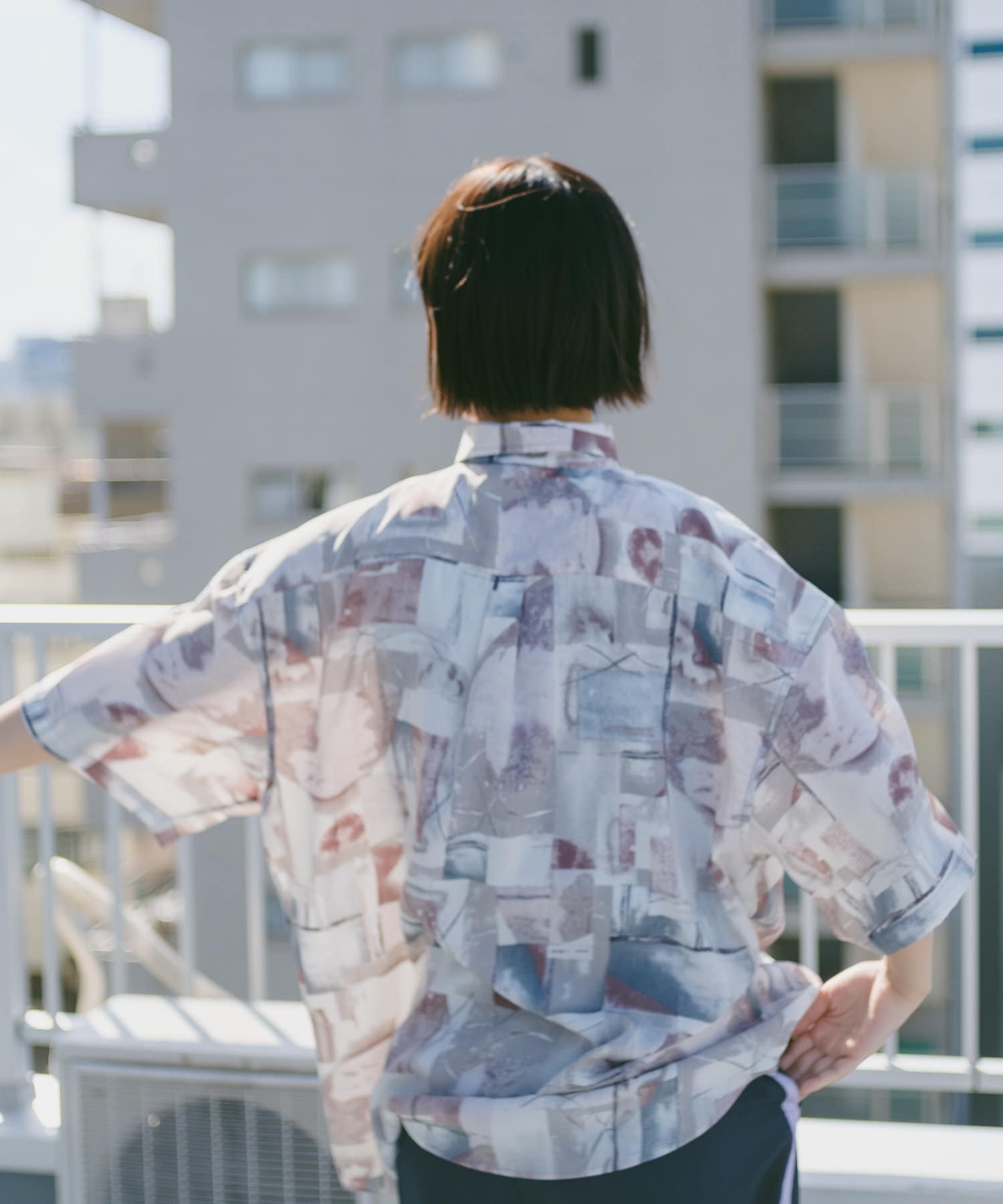 WHIMSIC】ABSTRACT PATTERN PRINT SHIRT | Kastane(カスタネ