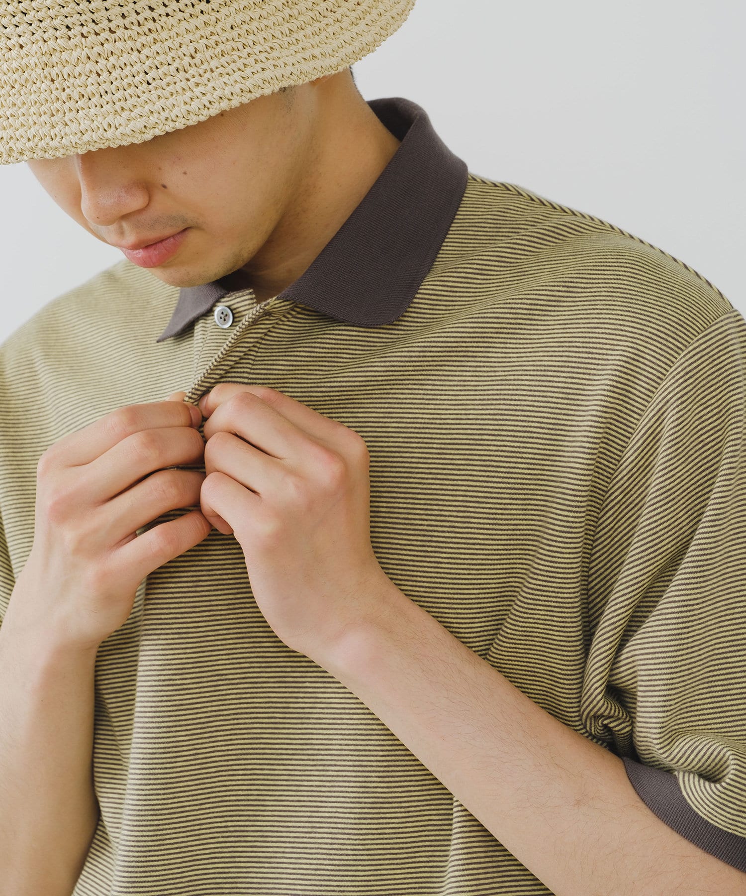 WHIMSIC】MICRO BORDER POLO SHIRT | Kastane(カスタネ)レディース