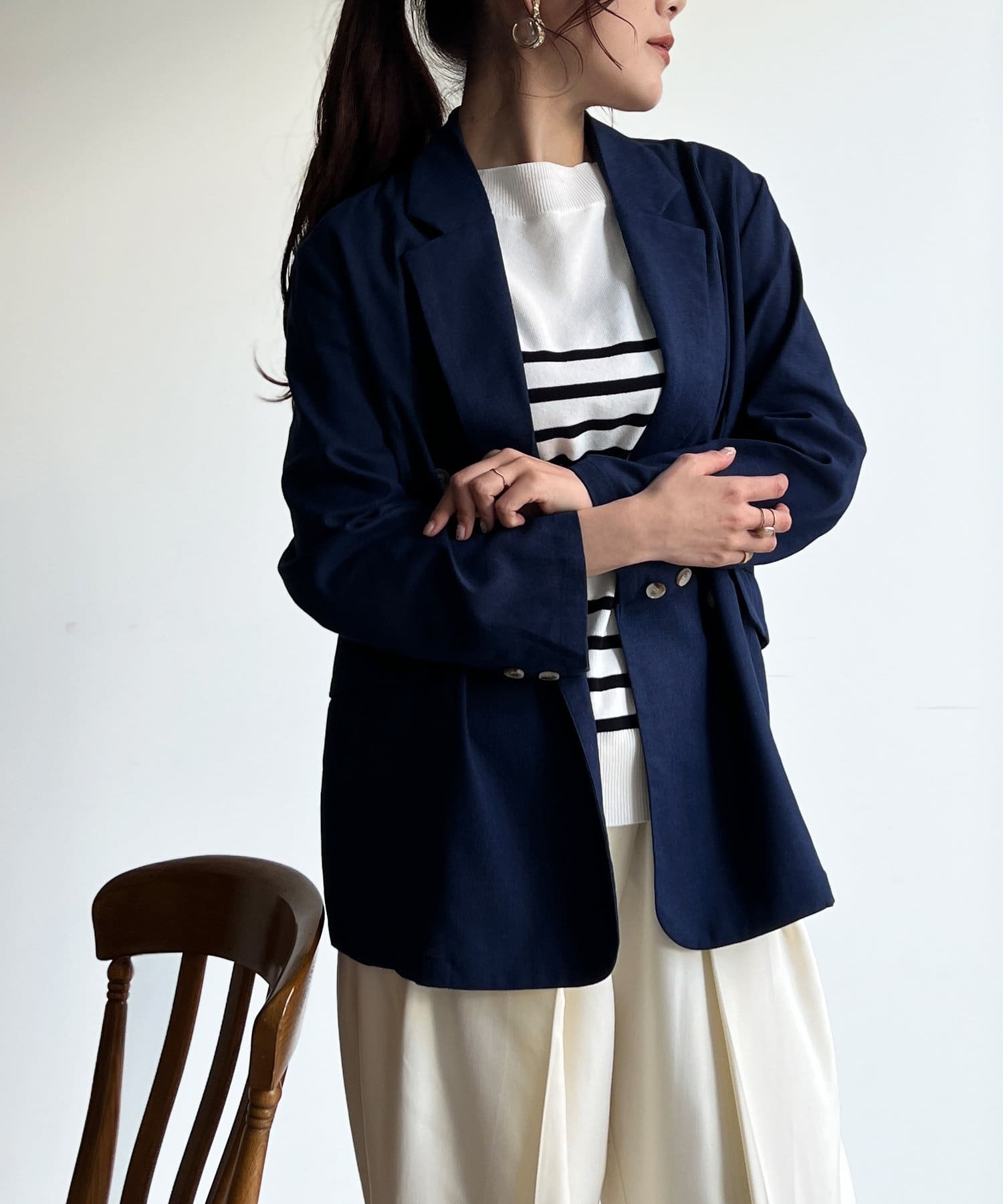 リネン混テーラードジャケット Chez toi(シェトワ)レディース PAL CLOSET(パルクローゼット)  パルグループ公式ファッション通販サイト