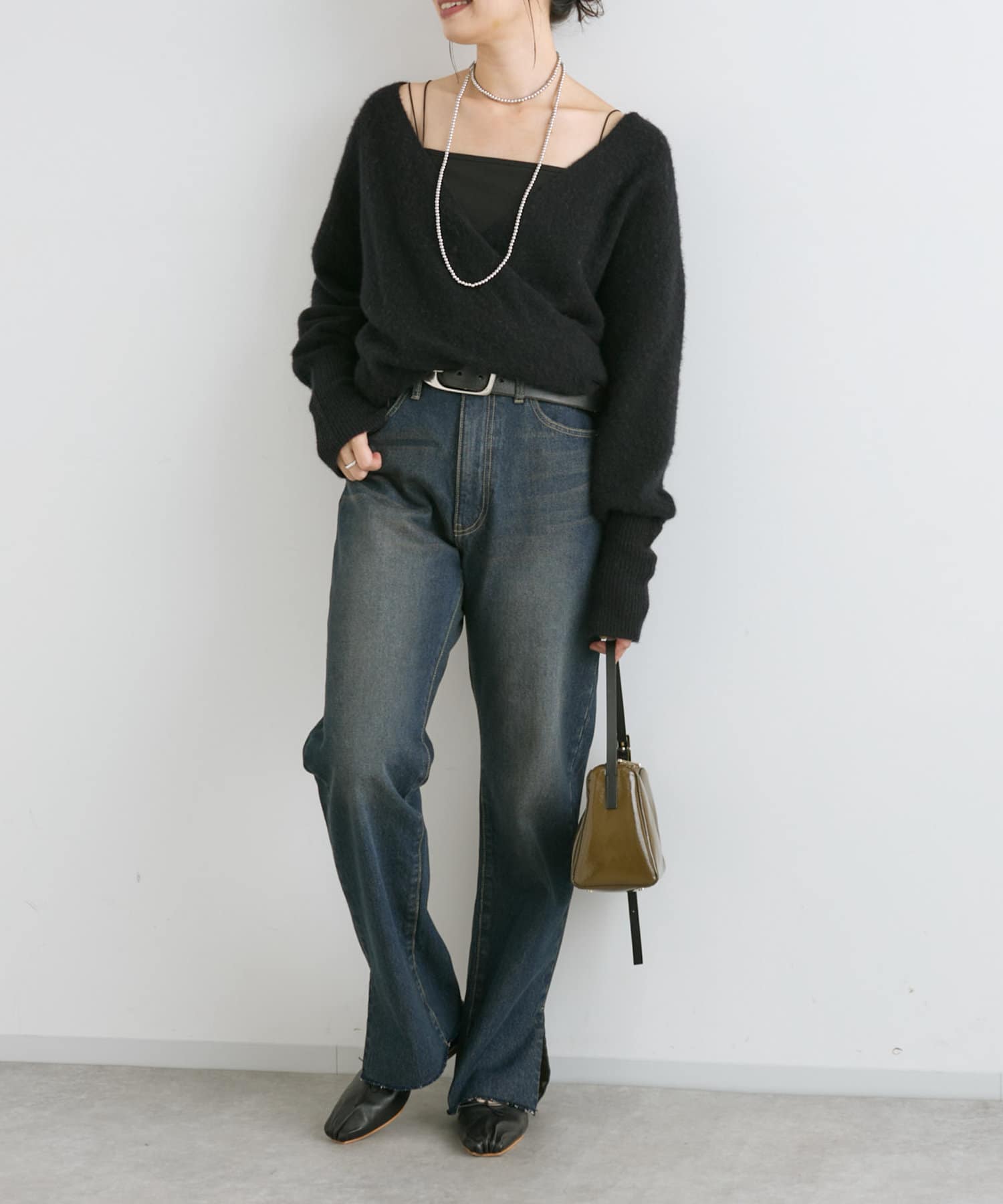 予約【全骨格美脚見え！】slit DENIM | RIVE DROITE(リヴドロワ 