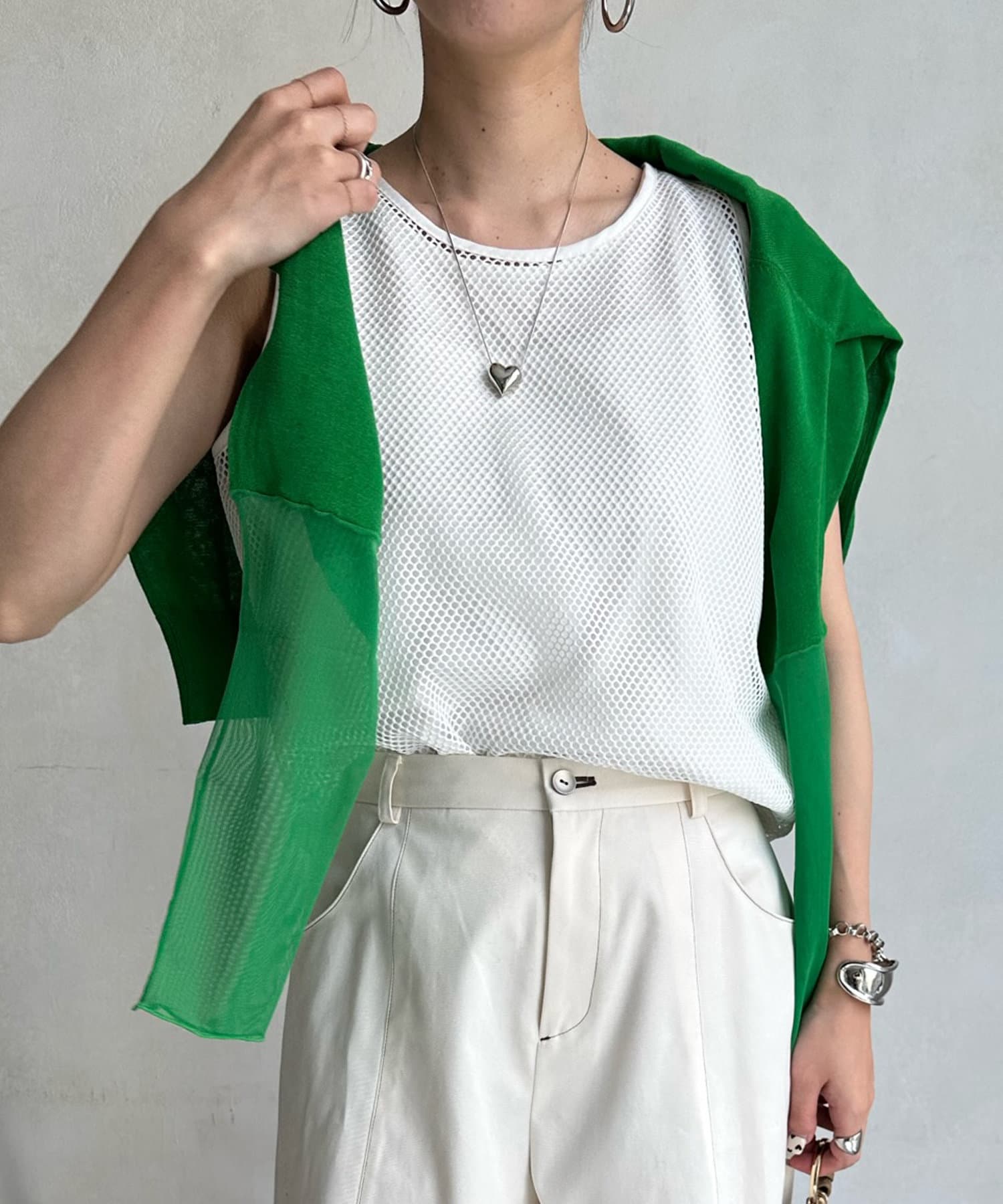 DOUDOU(ドゥドゥ) 【WEB限定】メッシュレイヤードタンクトップ