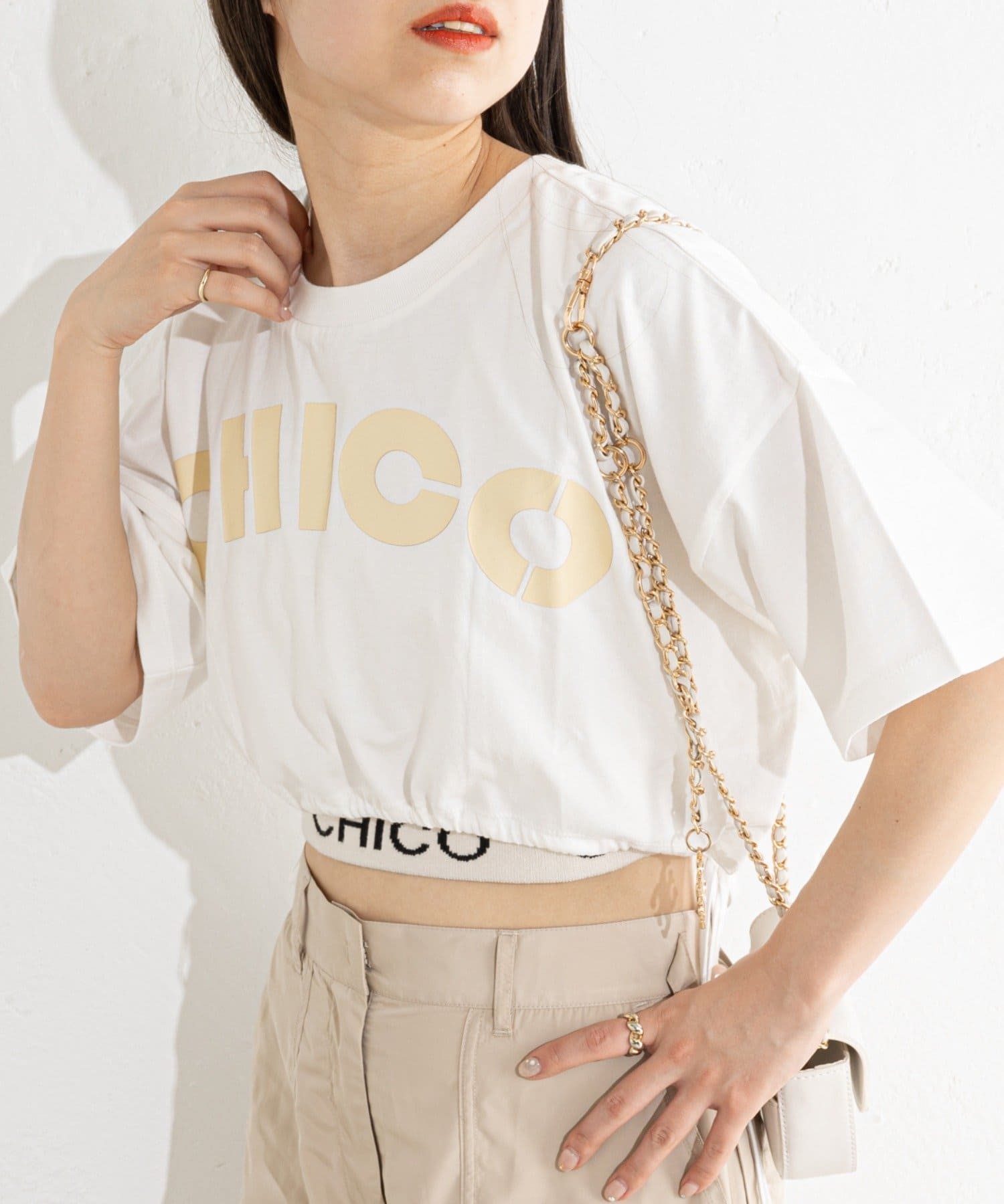 クロップドサイドリボンロゴTシャツ | Chico(チコ)レディース | PAL