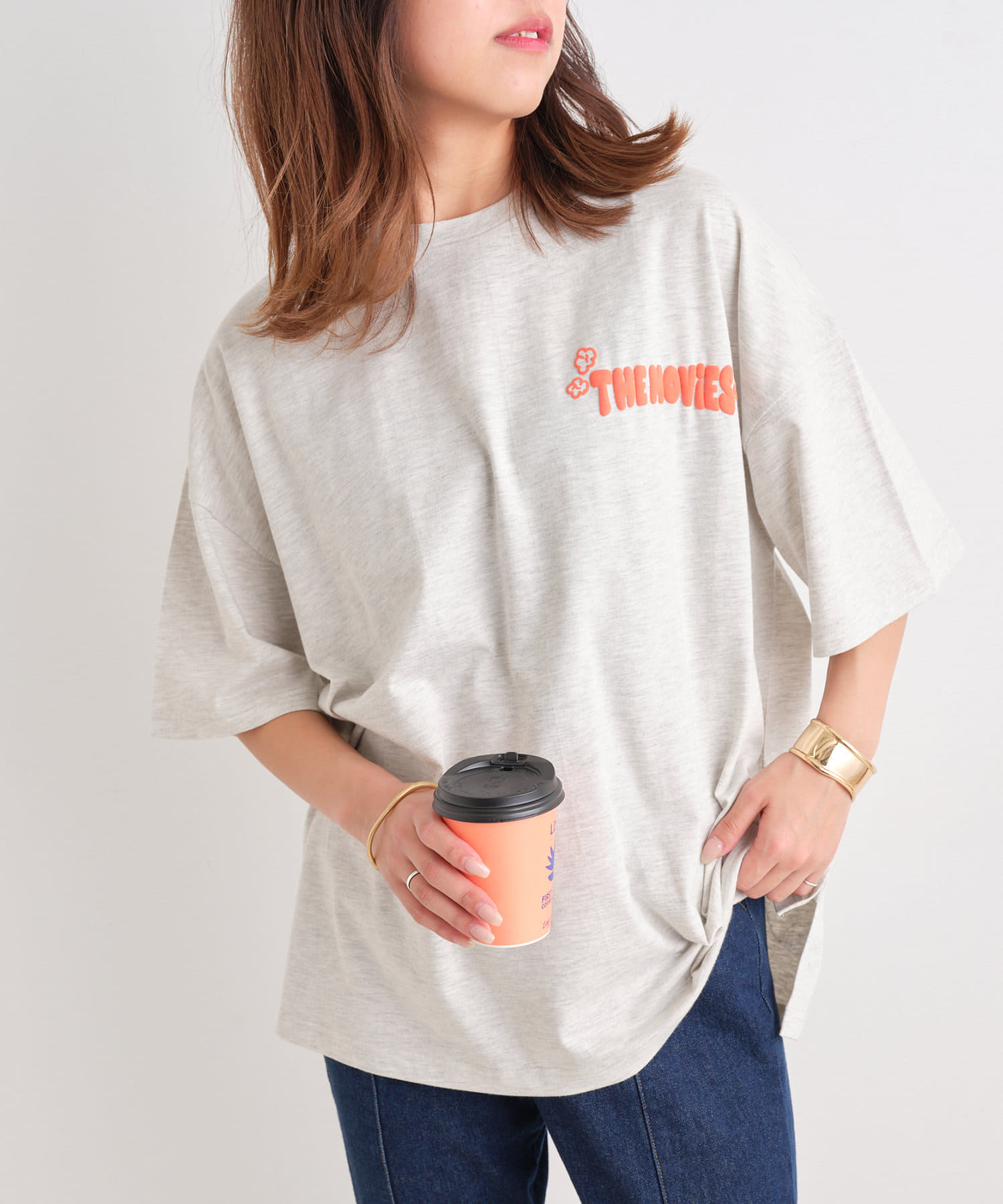 ポップコーン＆ジュースプリントTシャツ | NICE CLAUP OUTLET(ナイ