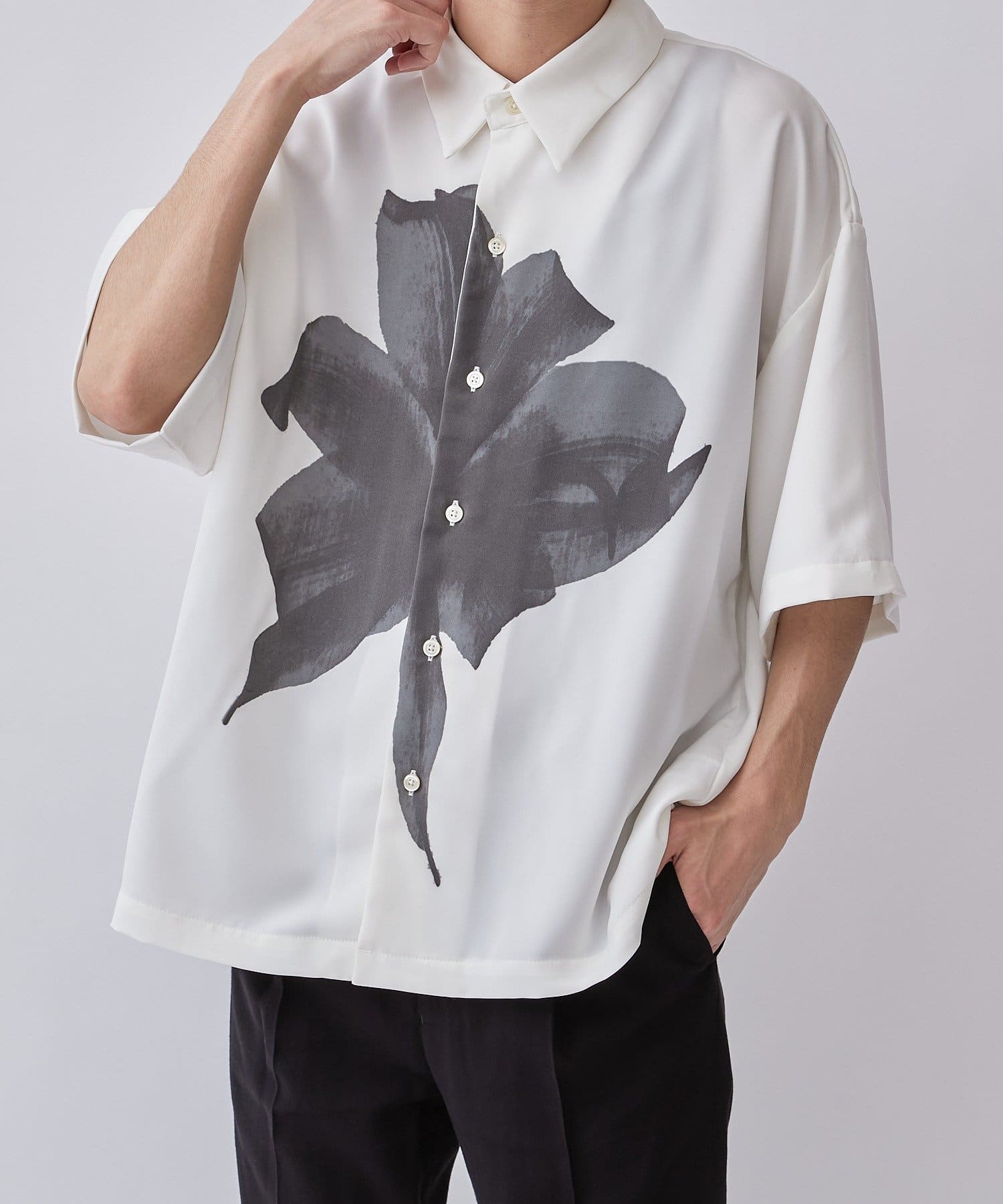 フラワープリントサテンショートスリーブシャツ | Lui's(ルイス)メンズ