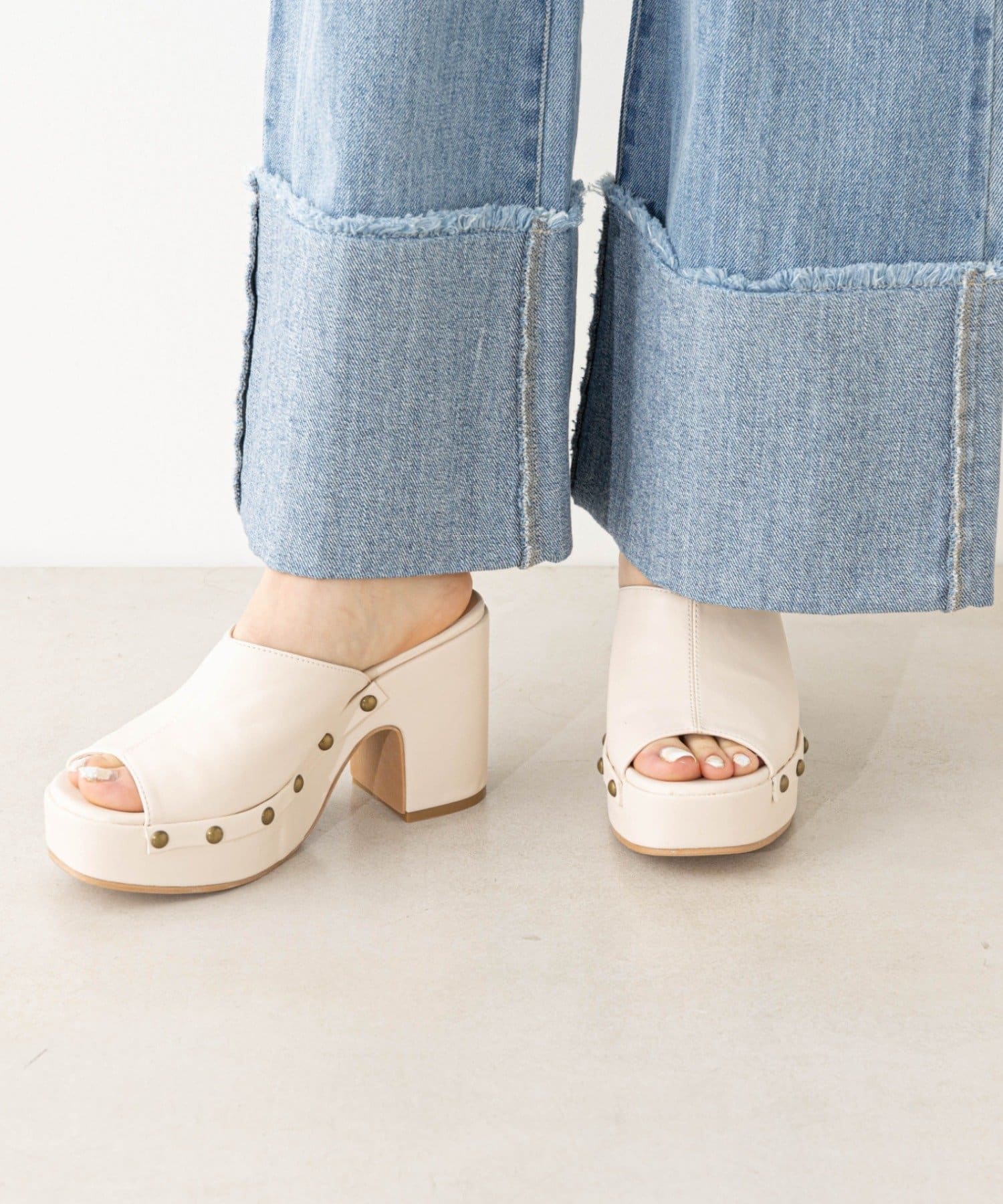 todayful chunky heel sabot チャンキーヒールサボ-