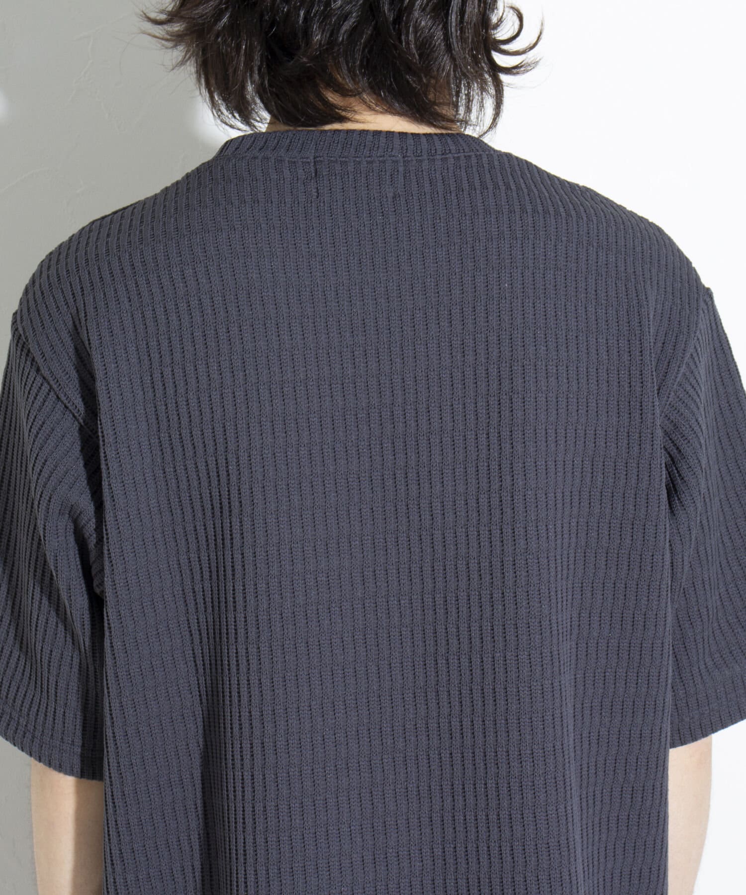 FREDY & GLOSTER(フレディ アンド グロスター) 【GLOSTER】クォーターゲージ ニットTシャツ 半袖サマーニット 日本製