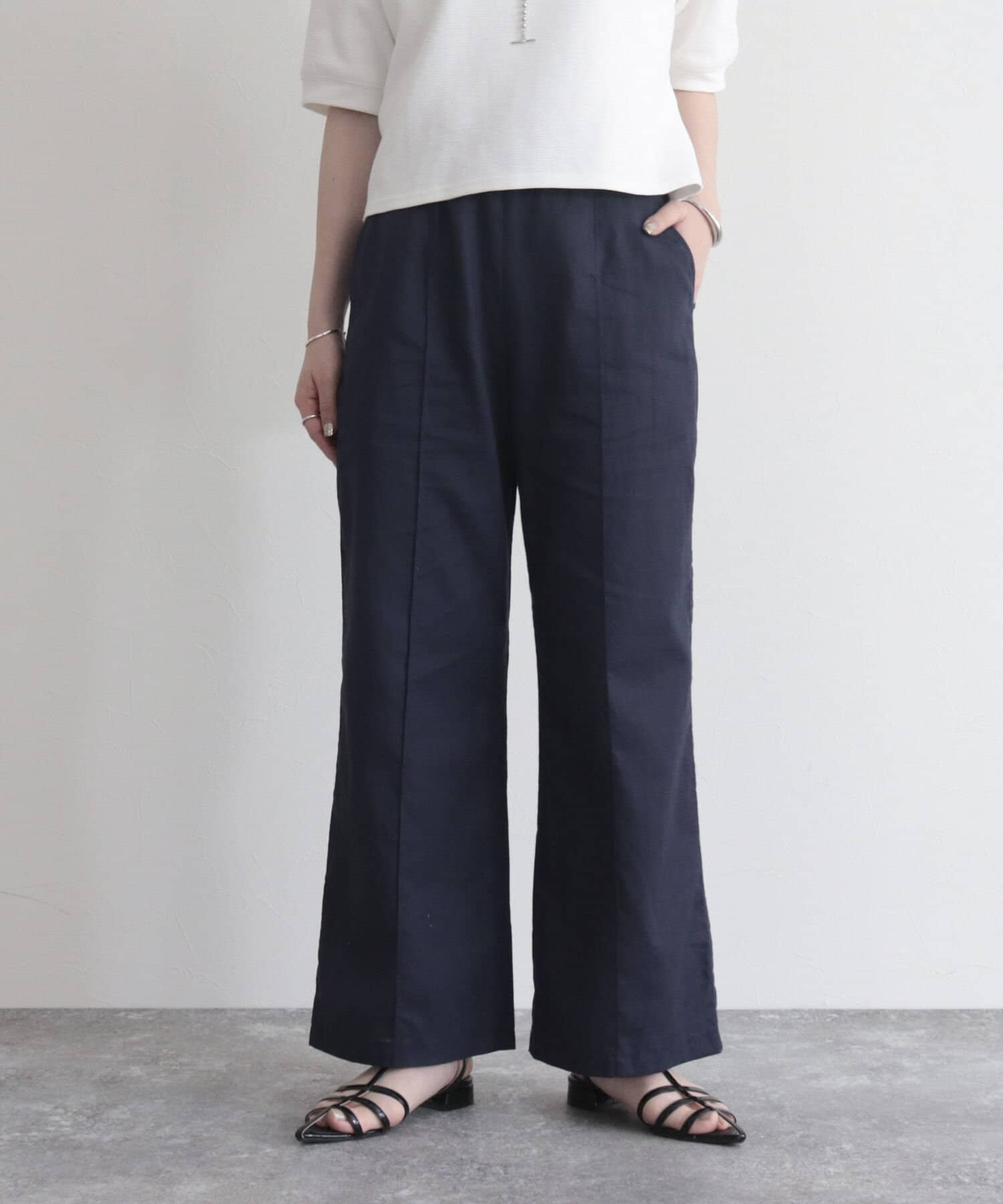 リネン混セミワイドイージーパンツ | FREDY & GLOSTER(フレディ