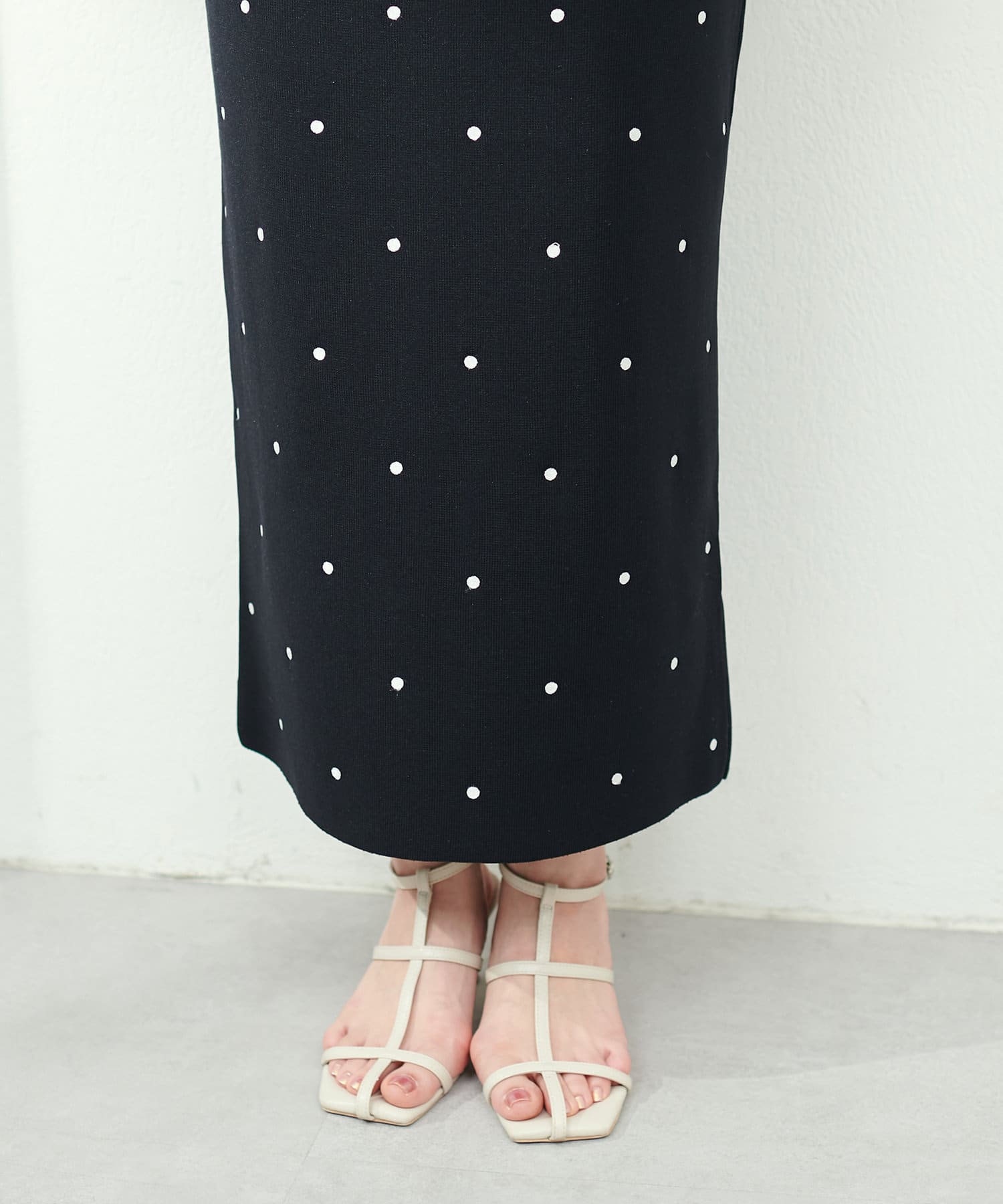 natural couture(ナチュラルクチュール) 総針ニットナロースカート