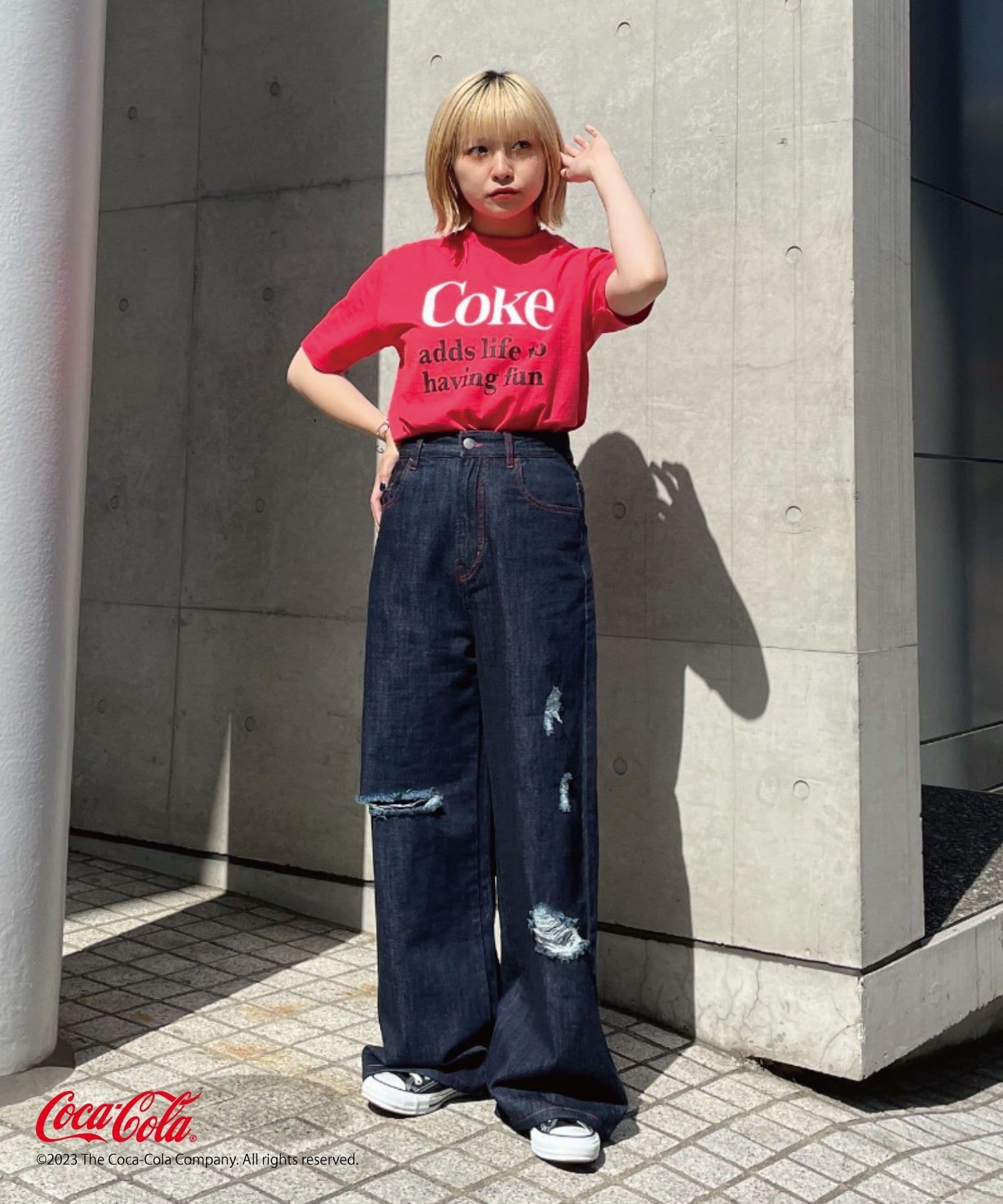 CIAOPANIC(チャオパニック) 【Coca-Cola/コカ・コーラ】CokeロゴTシャツ
