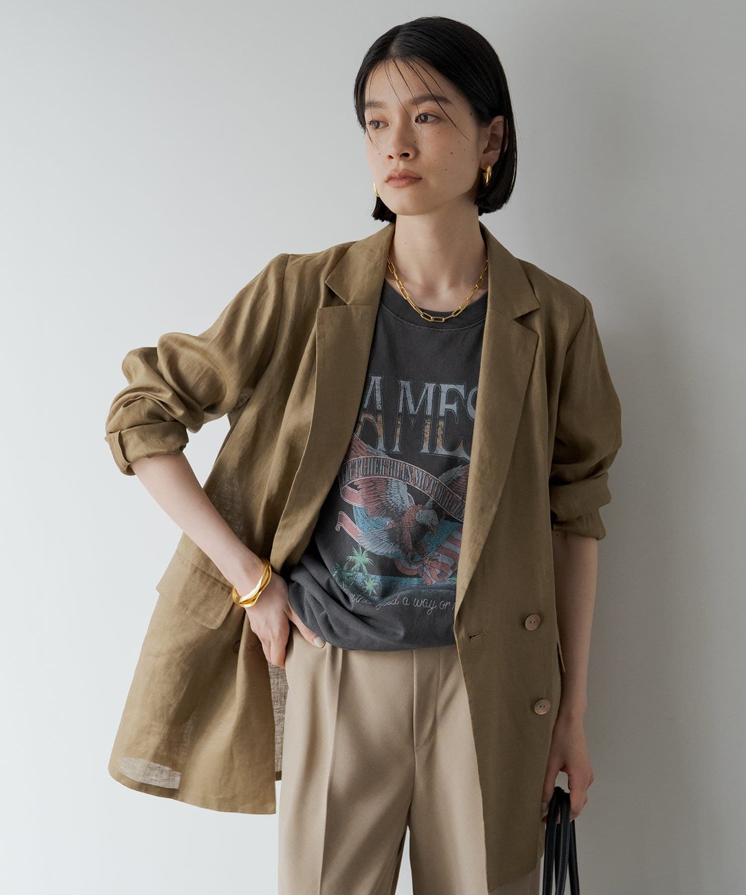 H/S LINEN BLEND JACKET