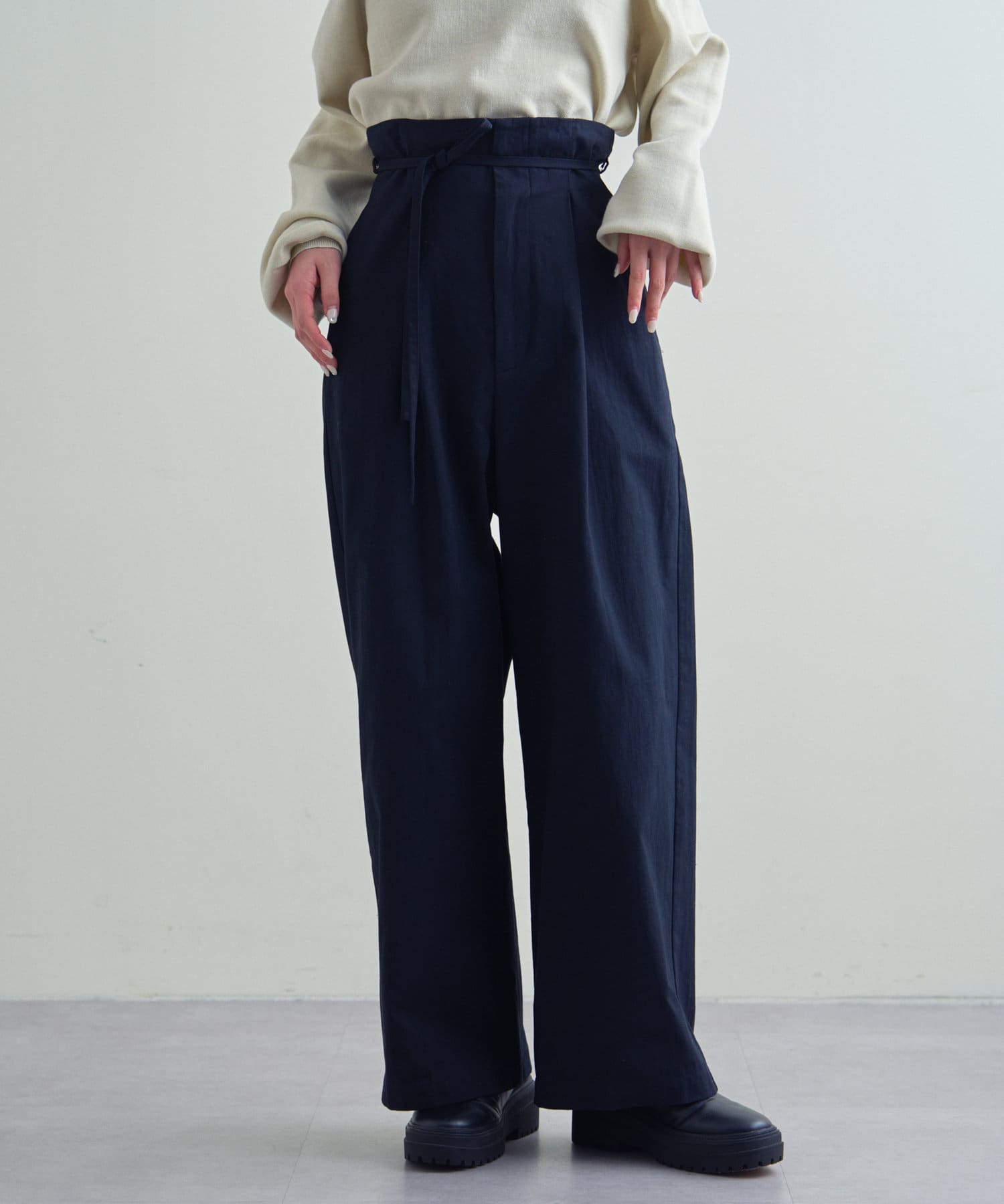 mystic】ハイウエストベルトパンツ | OUTLET(アウトレット)レディース