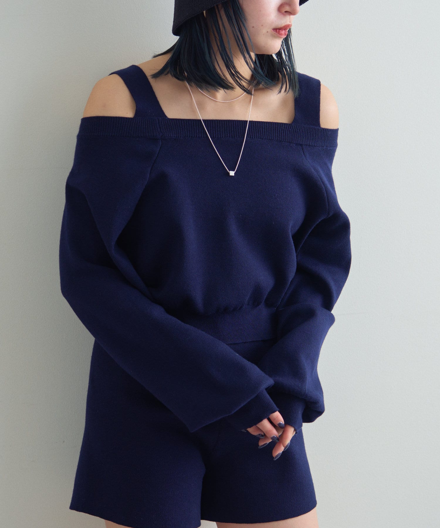 OUTLET(アウトレット) 【mystic】肩だしショートニット