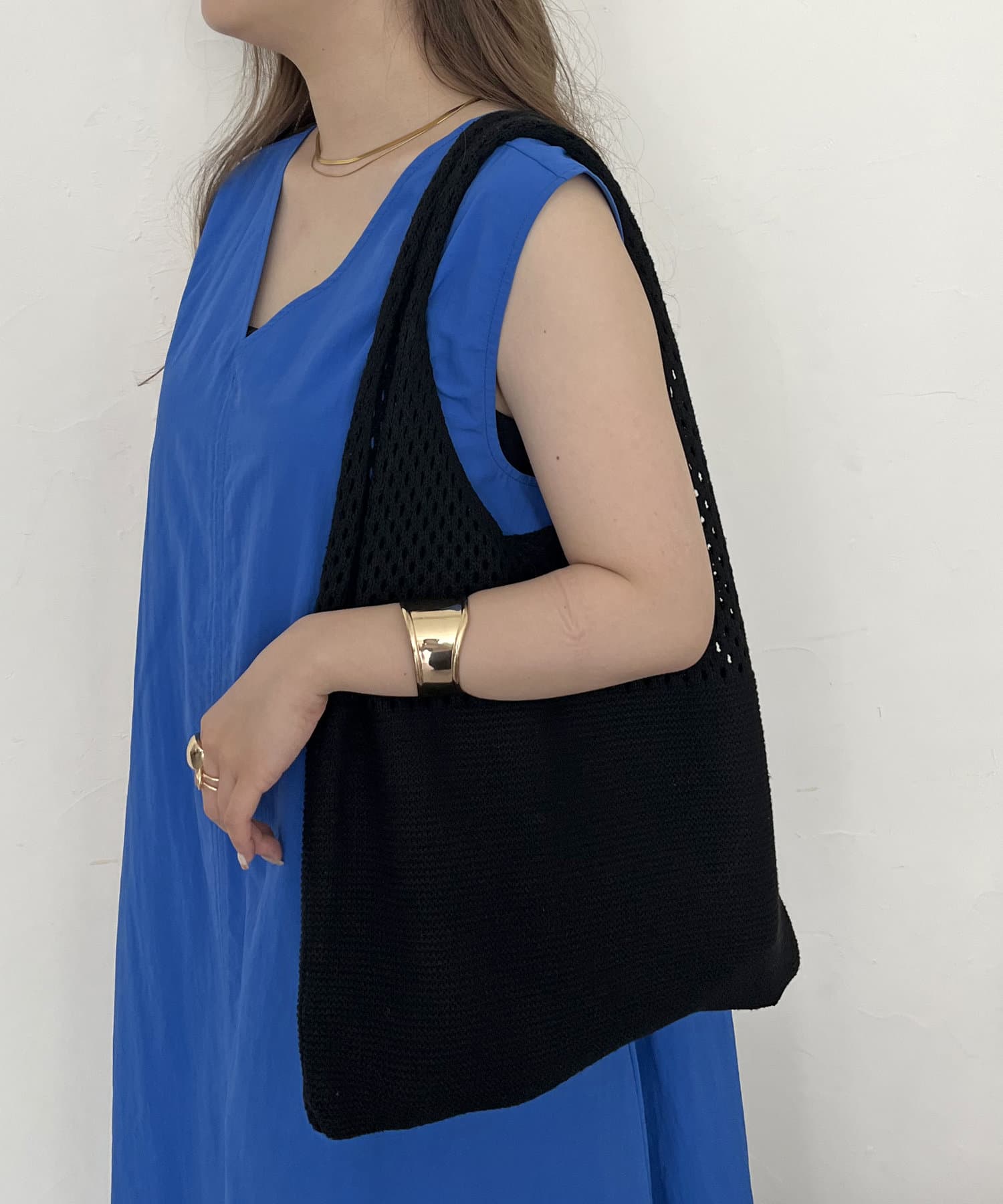 prose verse(プロズヴェール) メッシュ切替ニットマルシェバッグ