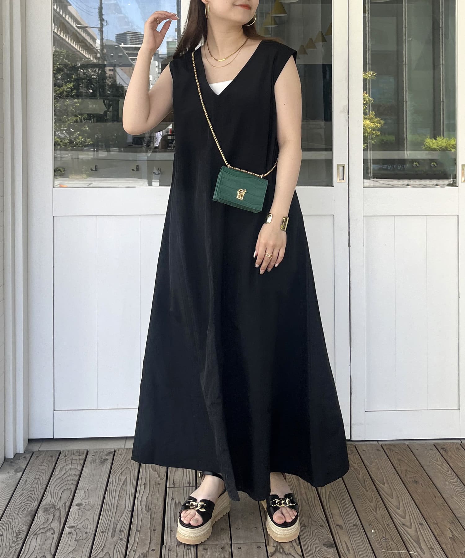 prose verse(プロズヴェール) ノースリーブフレアワンピース