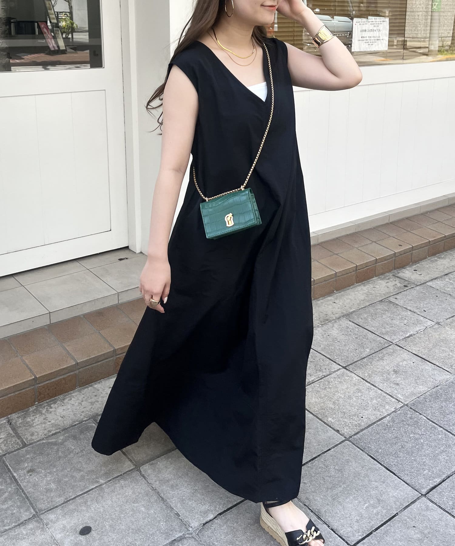 prose verse(プロズヴェール) ノースリーブフレアワンピース