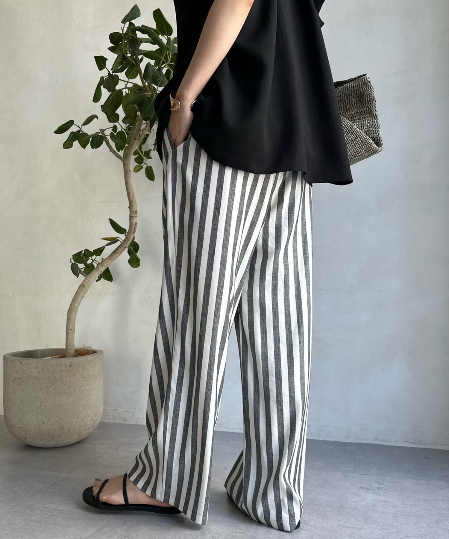 DOUDOU(ドゥドゥ) 【WEB限定】ストライプパンツ