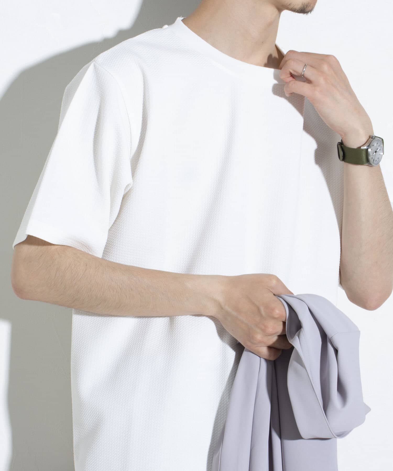 FREDY & GLOSTER(フレディ アンド グロスター) 【GLOSTER】ふくれジャガード リンクス半袖Tシャツ