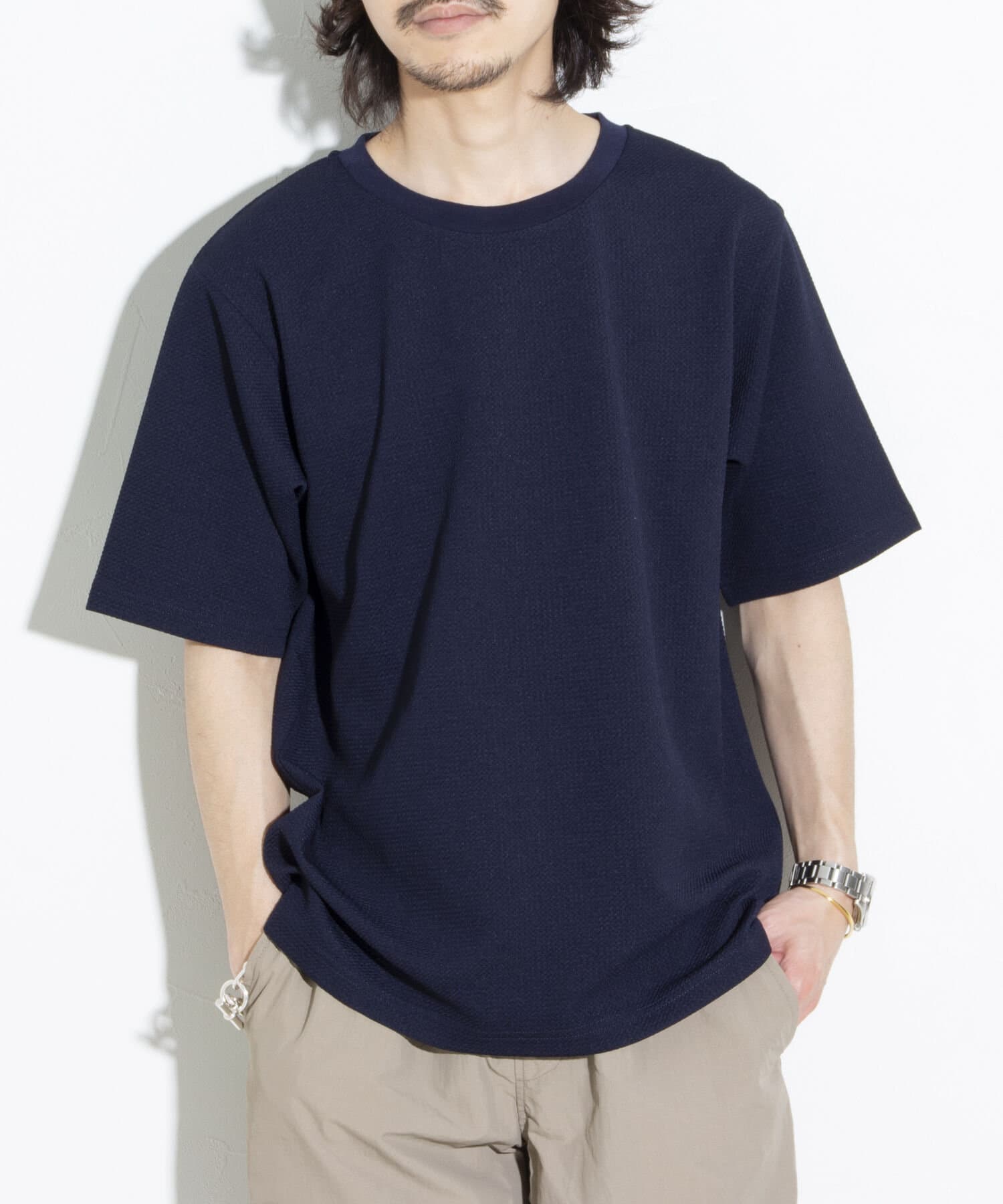 FREDY & GLOSTER(フレディ アンド グロスター) 【GLOSTER】ふくれジャガード リンクス半袖Tシャツ