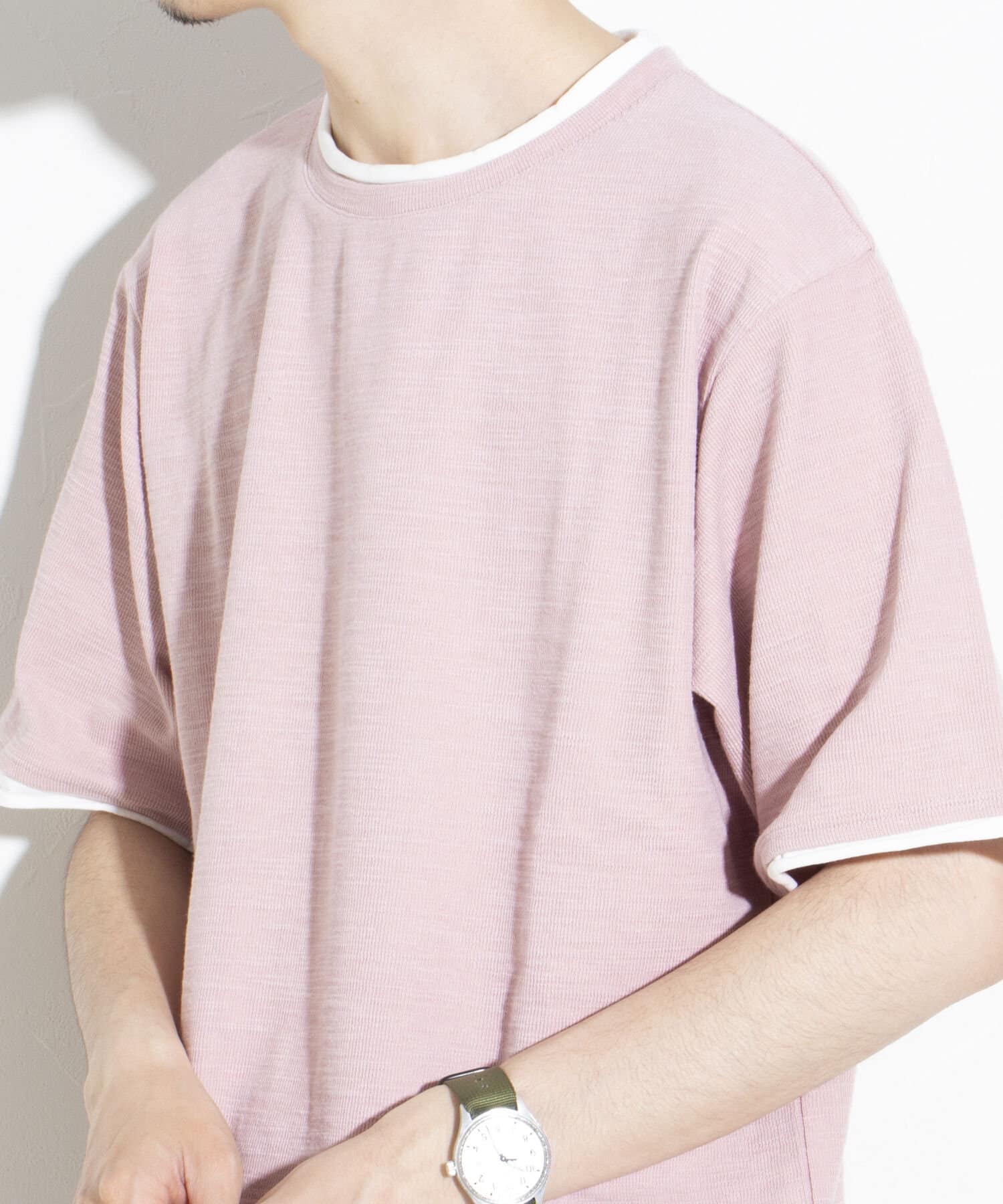 FREDY & GLOSTER(フレディ アンド グロスター) 【GLOSTER】スラブサーマル フェイクレイヤードプルオーバー半袖Tシャツ