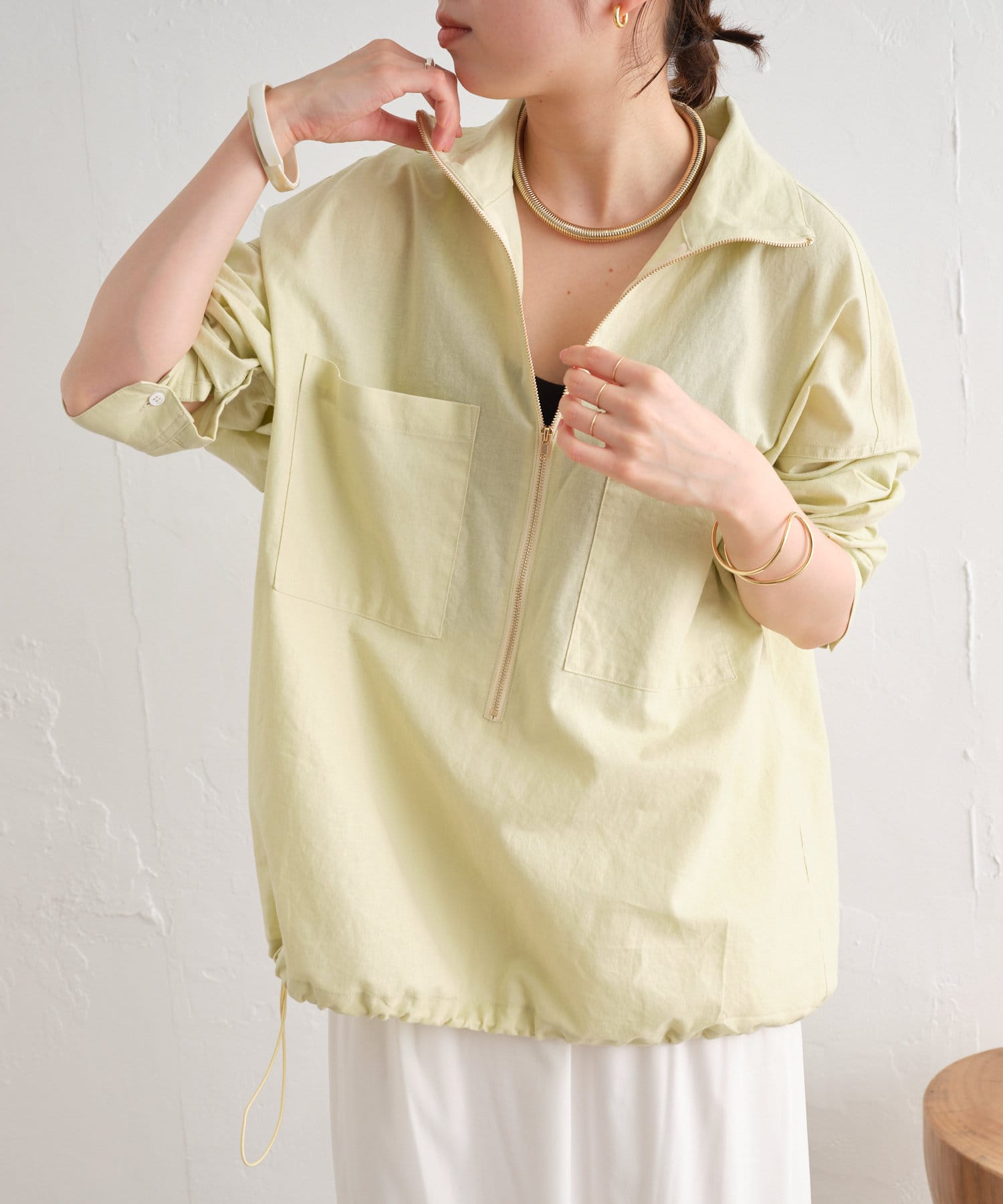 夏も着れる長袖】リネンジップシャツ | Omekashi(オメカシ)レディース