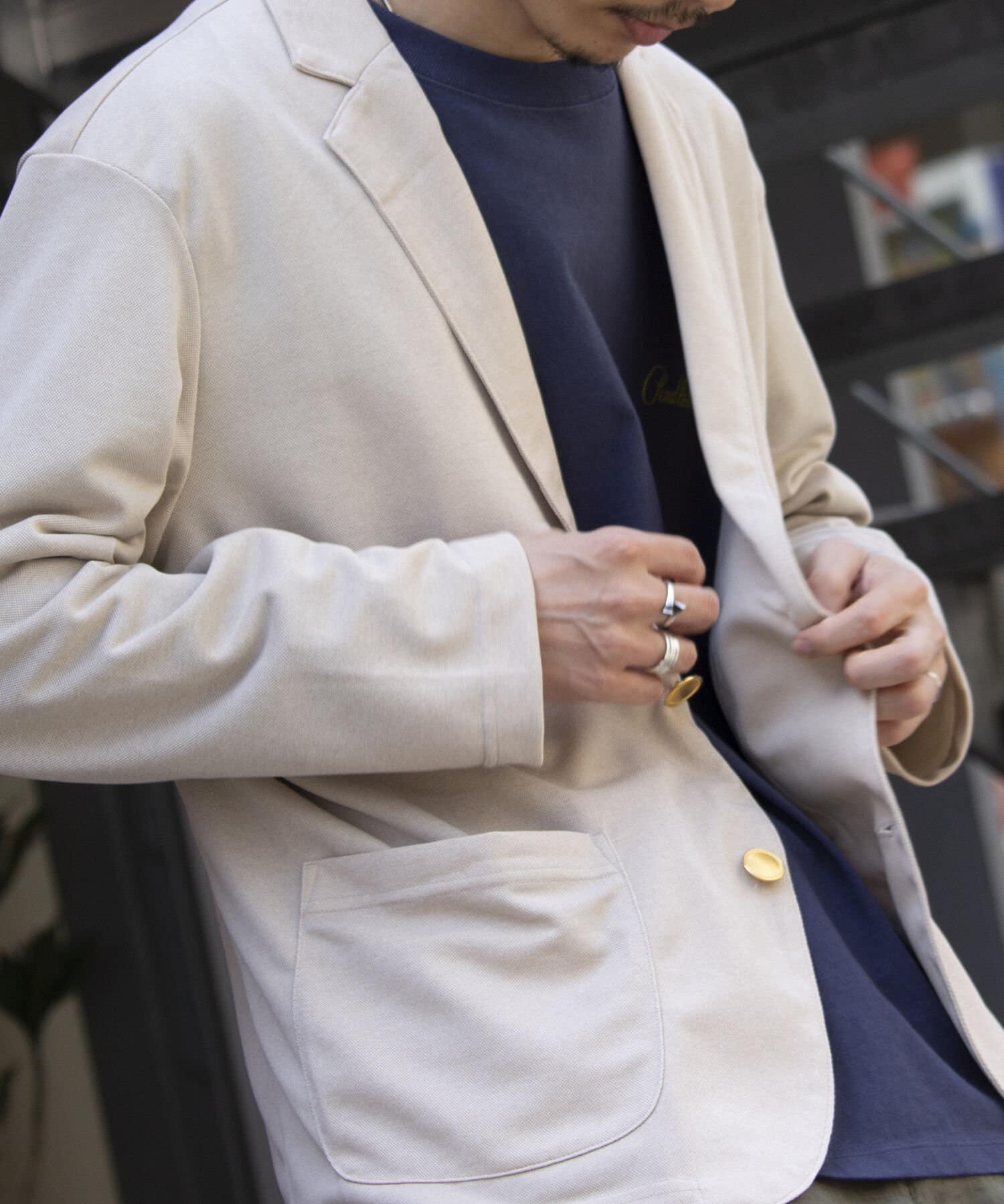 FREDY & GLOSTER(フレディ アンド グロスター) 【GLOSTER】金ボタン テーラーカーディガン 紺ブレ ブレザー