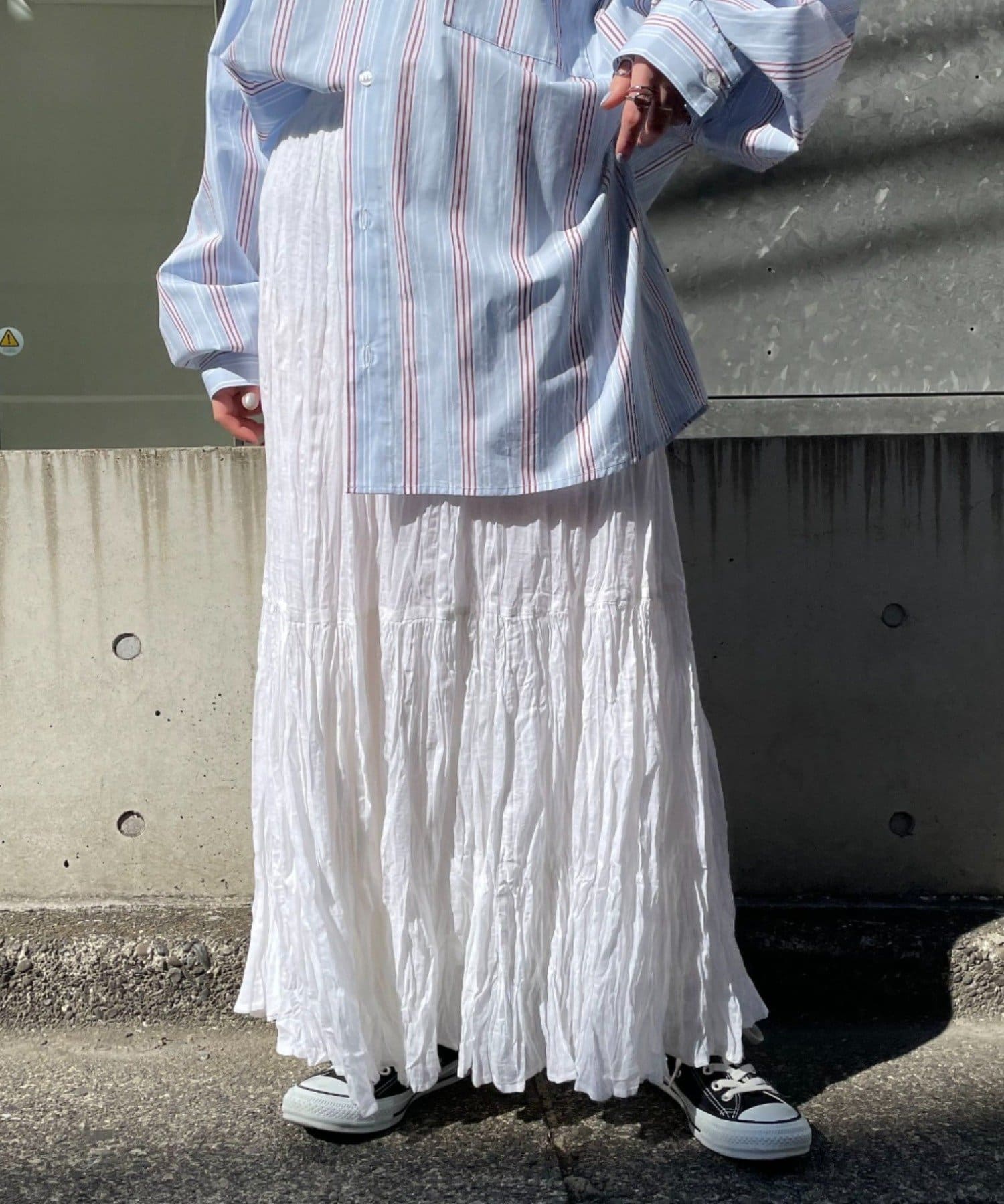 CIAOPANIC(チャオパニック) ボイルボリュームロングティアードスカート