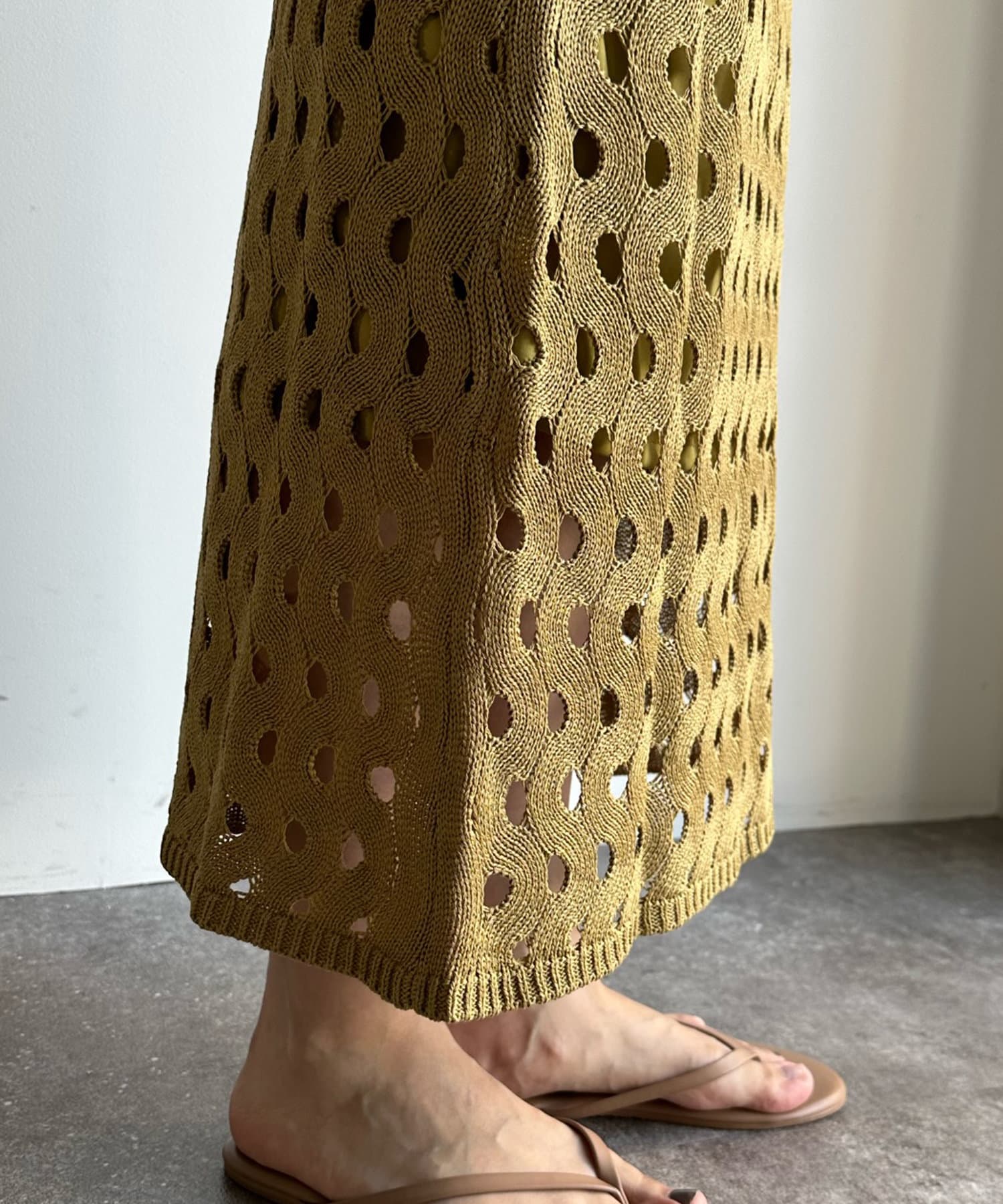 DOUDOU(ドゥドゥ) 【WEB限定】ウェーブメッシュ編みセットアップ