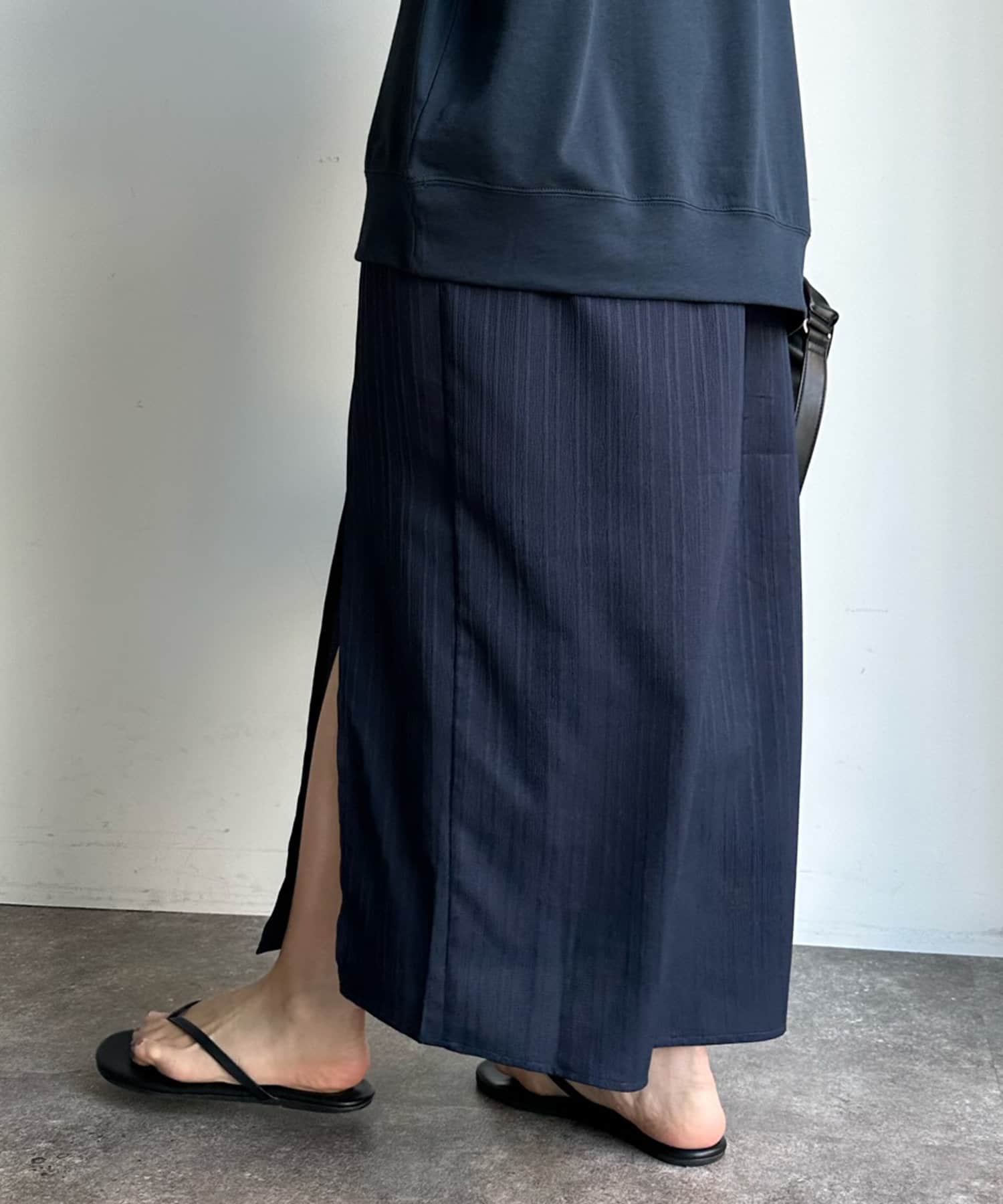 DOUDOU(ドゥドゥ) 【WEB限定】シワ加工タイトスカート＋ビッグTセット