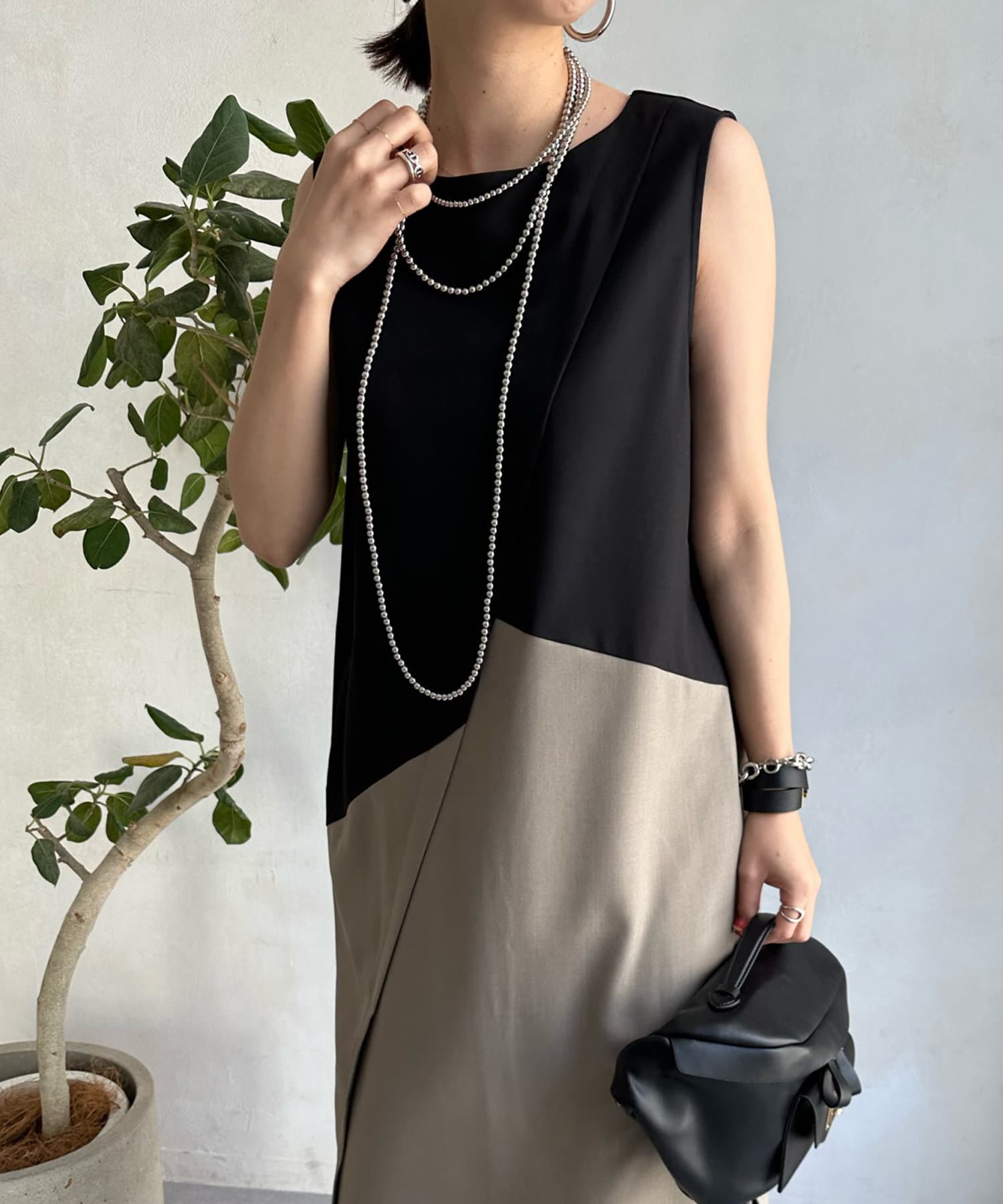 DOUDOU(ドゥドゥ) 【WEB限定】バイカラーワンピース