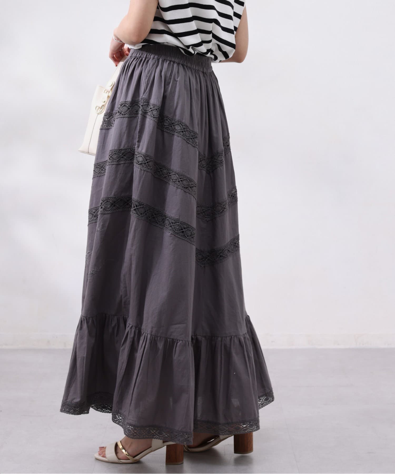 Chez toi(シェトワ) コットン刺繍×レーススカート