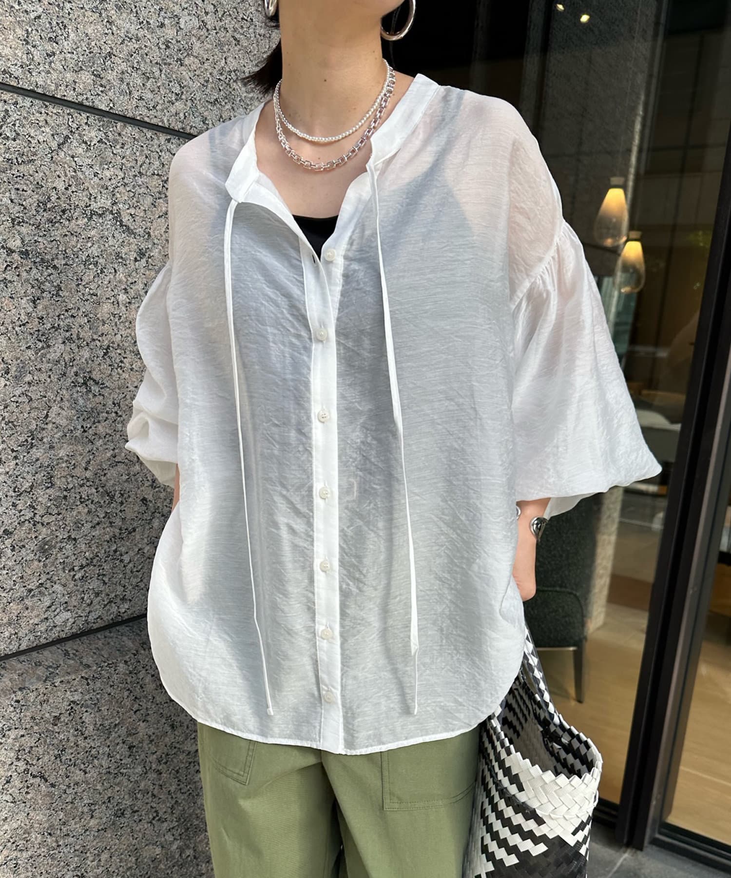 DouDou 前後2WAYシアーブラウス blouse