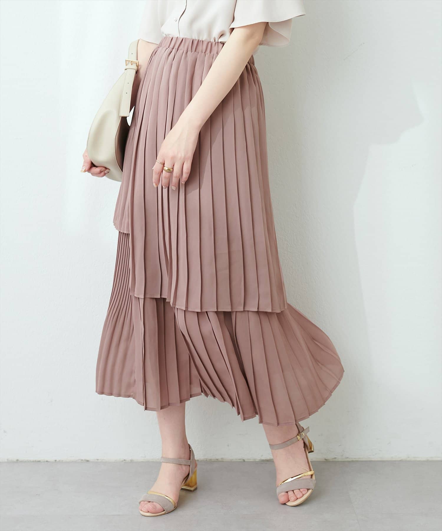 3WAYアシメプリーツスカート | natural couture(ナチュラルクチュール