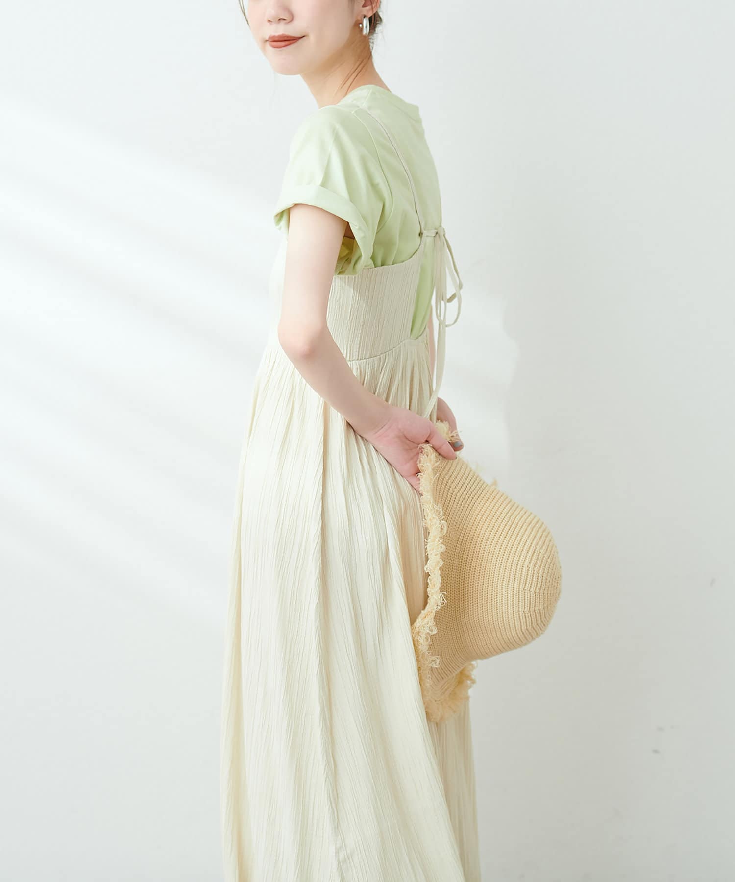 ドビー素材バックシャンキャミワンピース | natural couture ドビー素材バックシャンキャミワンピース | natural couture